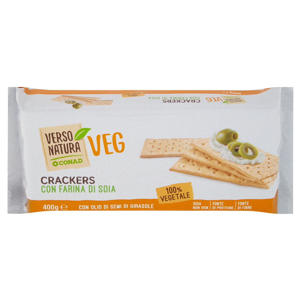 CONAD VERSO NATURA Veg Crackers con Farina di Soia 400 g