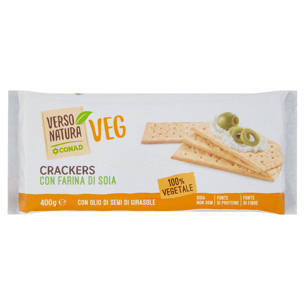 CONAD VERSO NATURA Veg Crackers con Farina di Soia 400 g