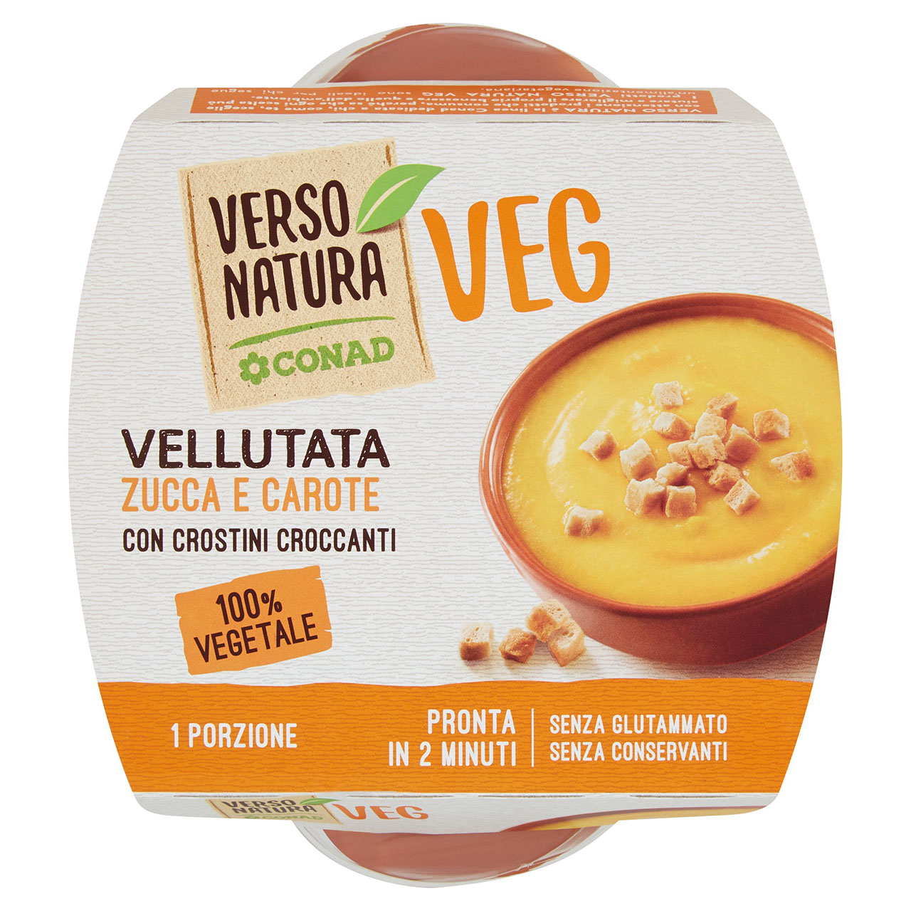 Vellutata Zucca Carote con Crostini Verso Natura