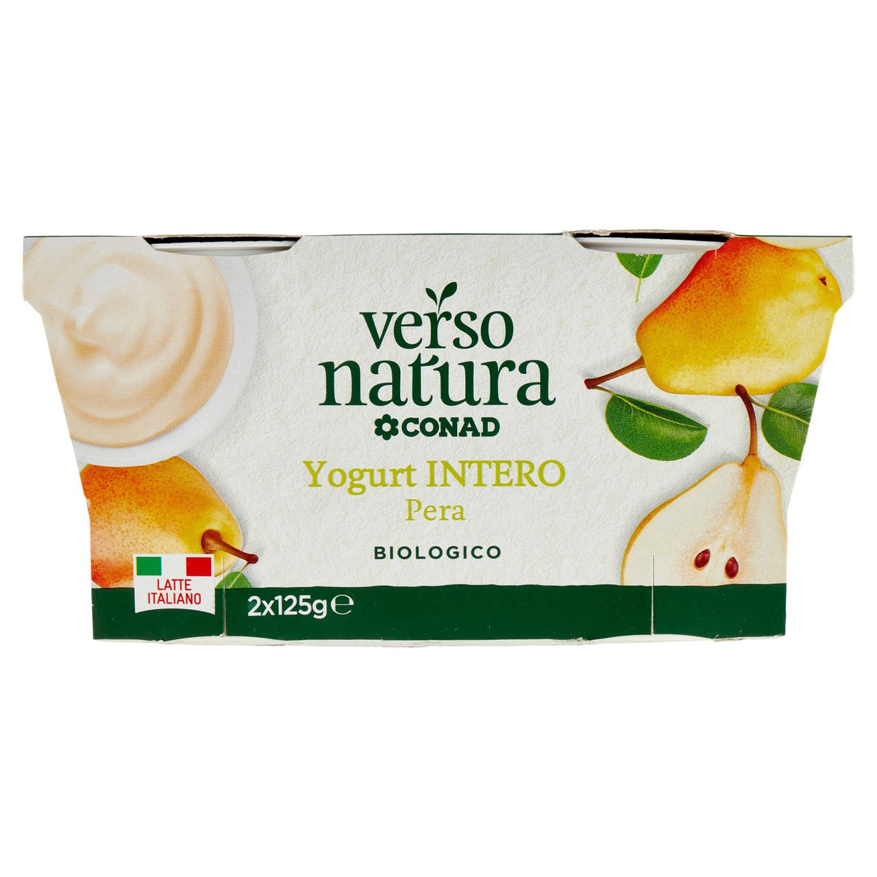 Bio Yogurt Intero Biologico alla Pera 2x125g Conad