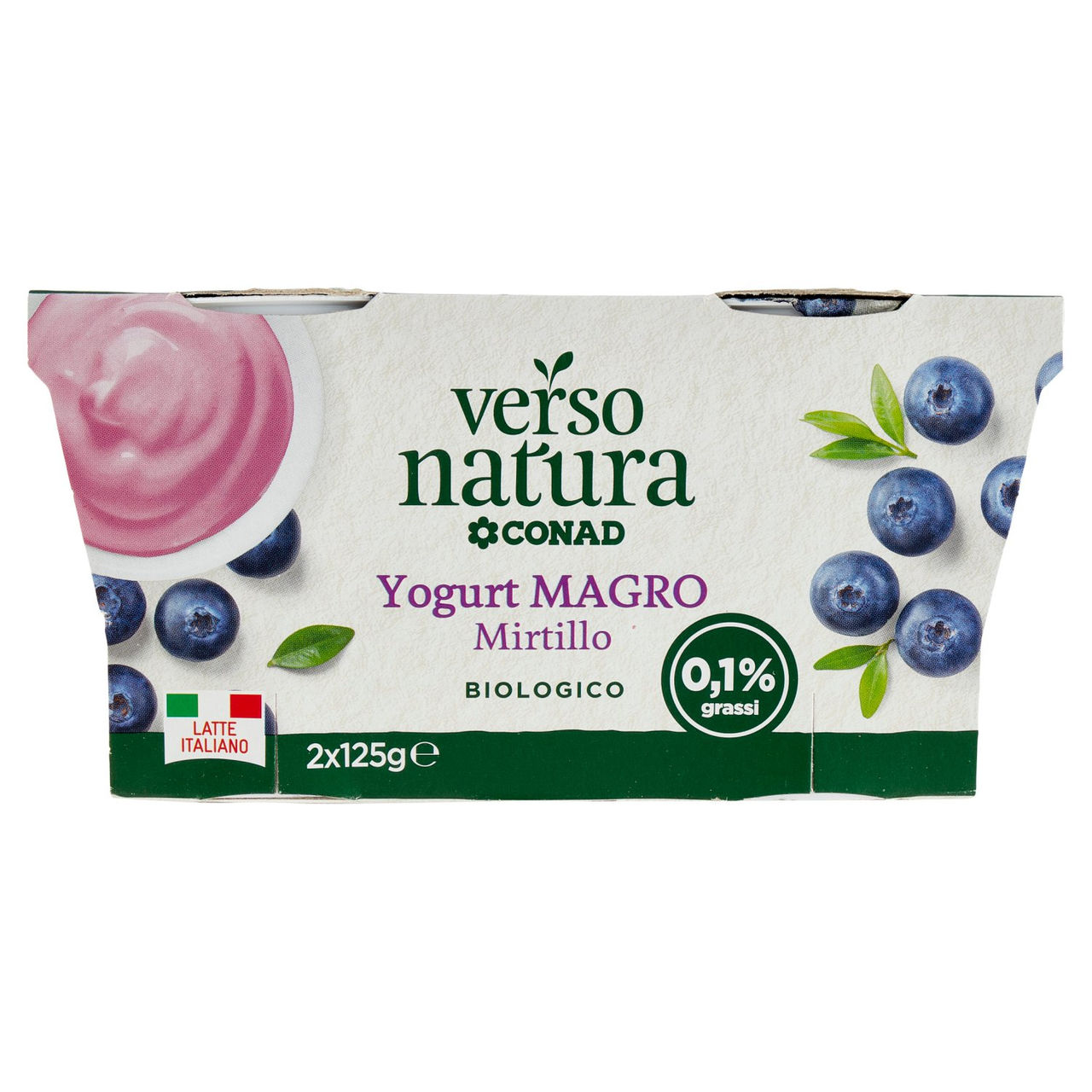 Bio Yogurt Magro Mirtillo Biologico 2x125g Conad