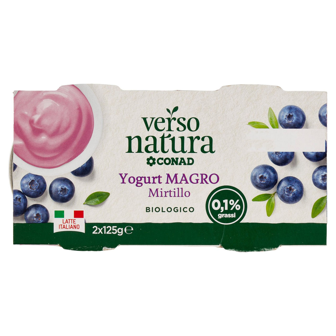 Bio Yogurt Magro Mirtillo Biologico 2x125g Conad