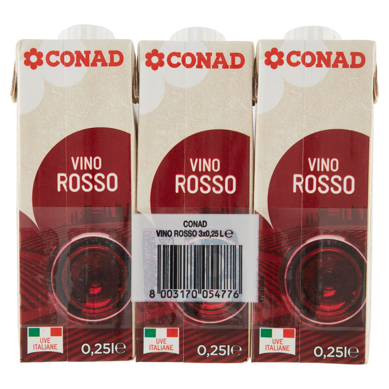 Vino Rosso 3 x 0,25 l Conad in vendita online