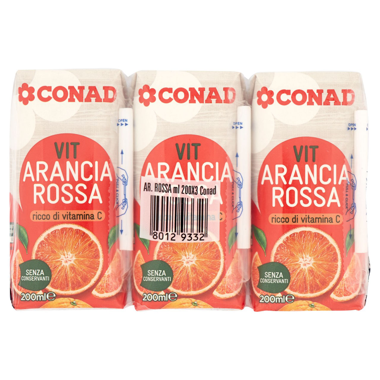 CONAD Vit Arancia Rossa 3 x 200 ml