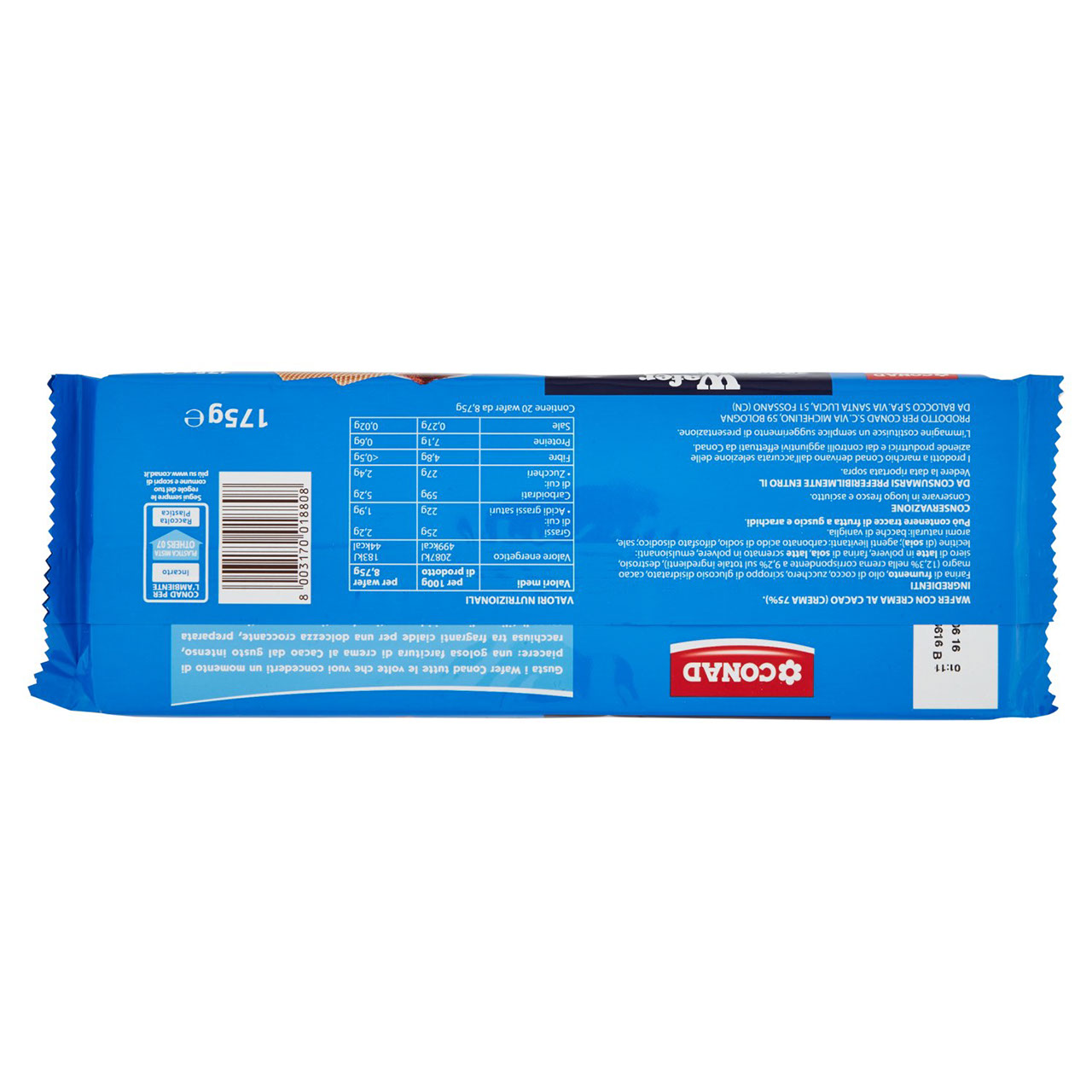 Wafer con Crema al Cacao 175 g Conad online