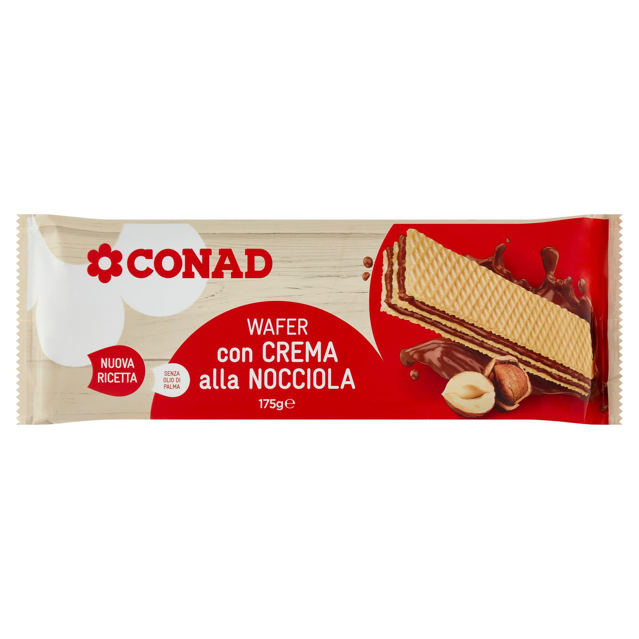 Wafer con crema alla nocciola 175 g Conad