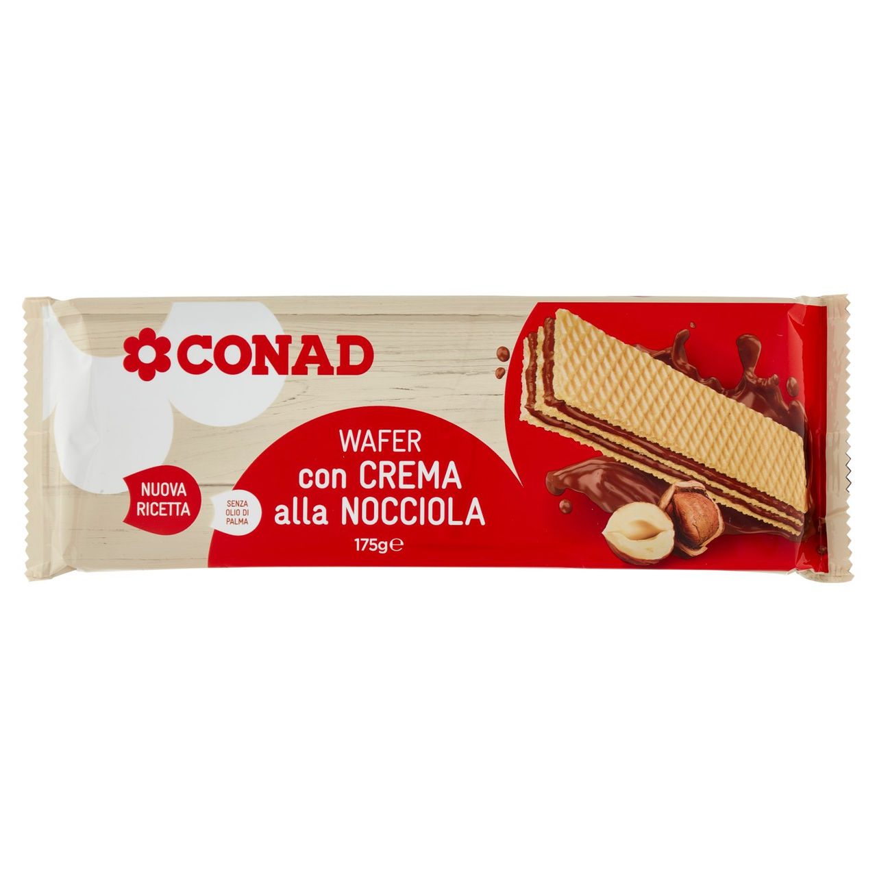 Wafer con crema alla nocciola 175 g Conad