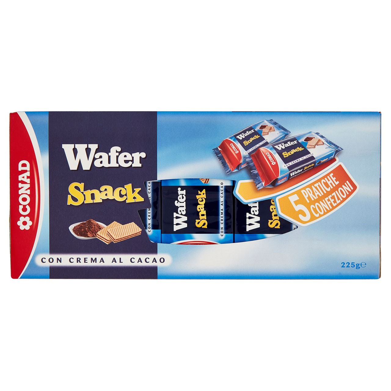 Wafer Snack con Crema al Cacao 225 g Conad online