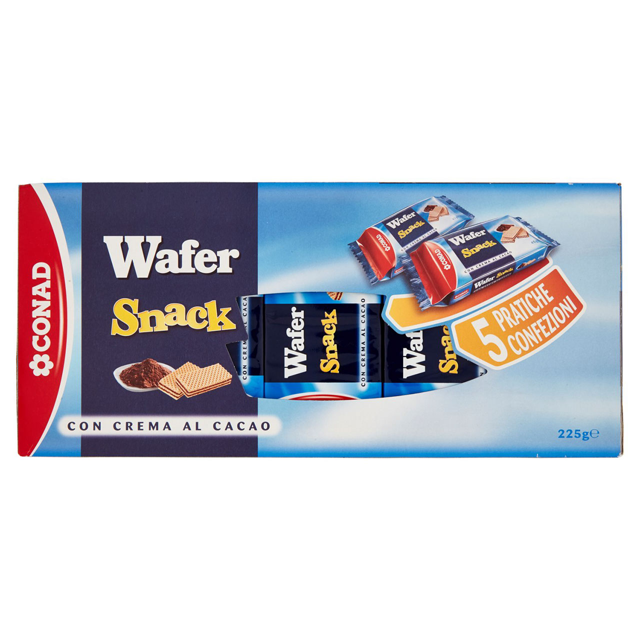 Wafer Snack con Crema al Cacao 225 g Conad online