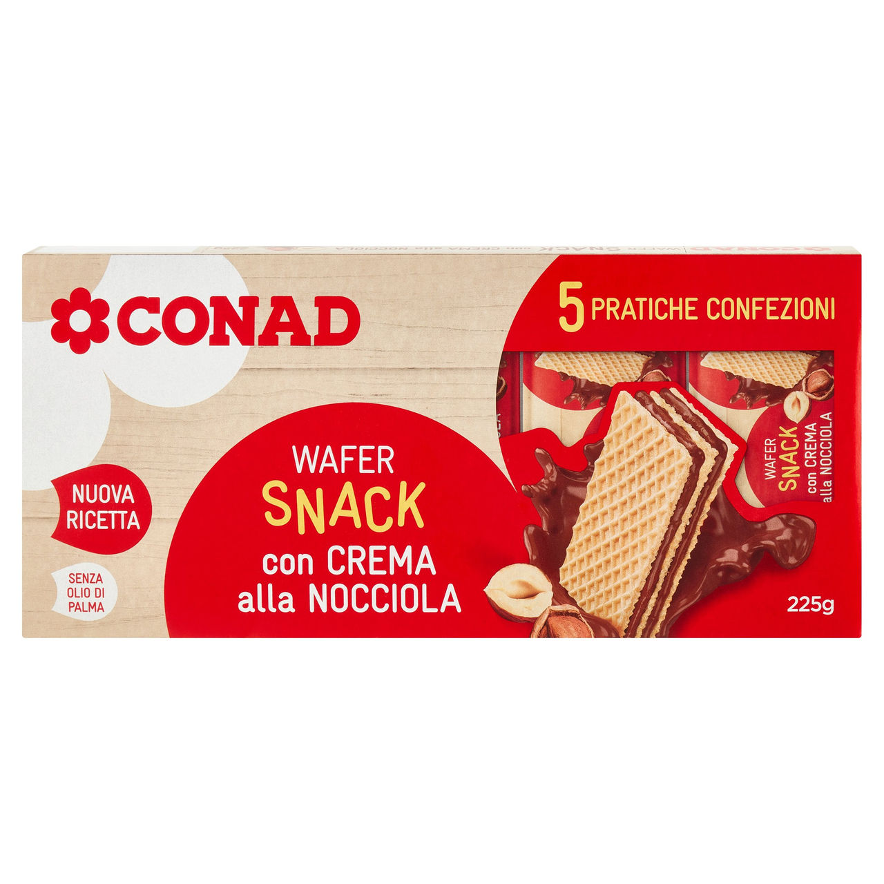 Wafer Crema alla Nocciola 5 x 45 g Conad online