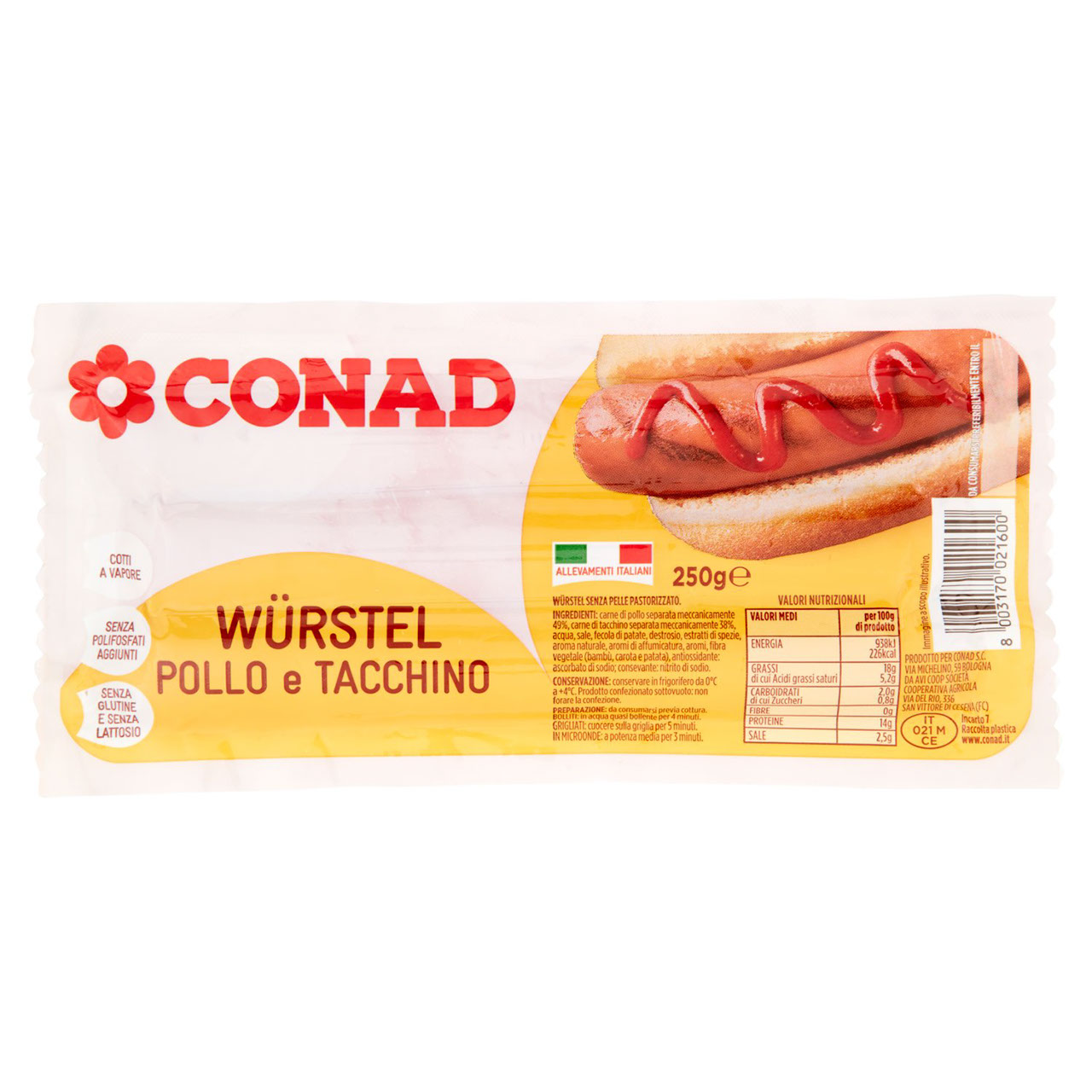 Würstel Pollo e Tacchino 250g Conad vendita online