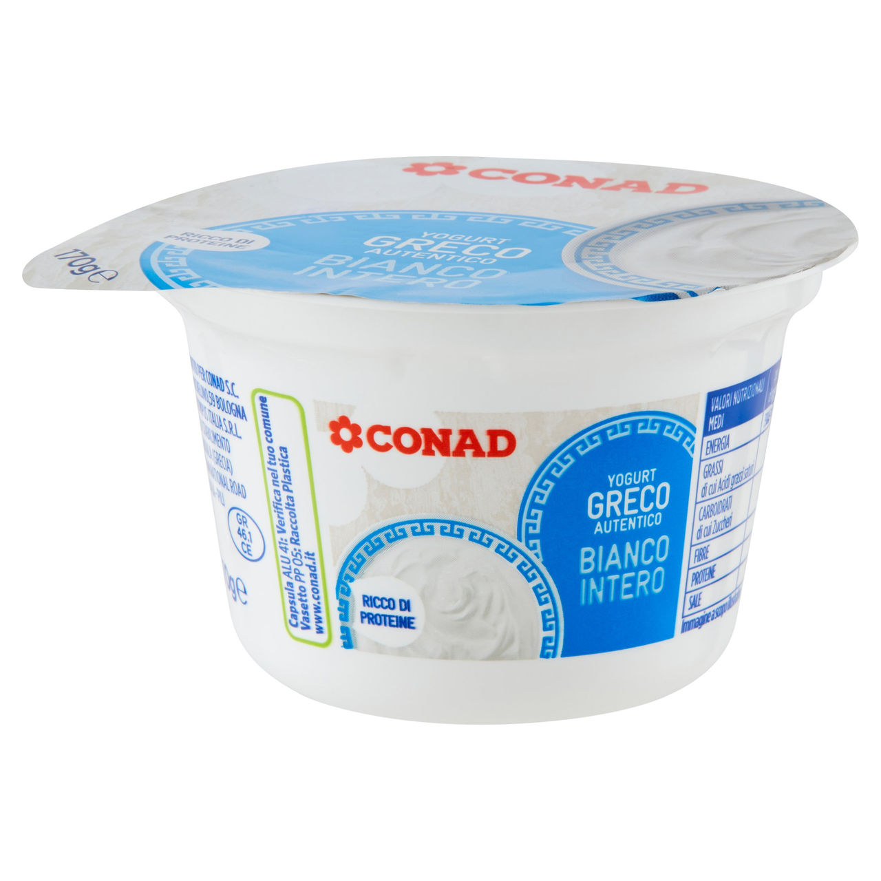 Yogurt Greco Autentico Bianco Intero 170 g Conad