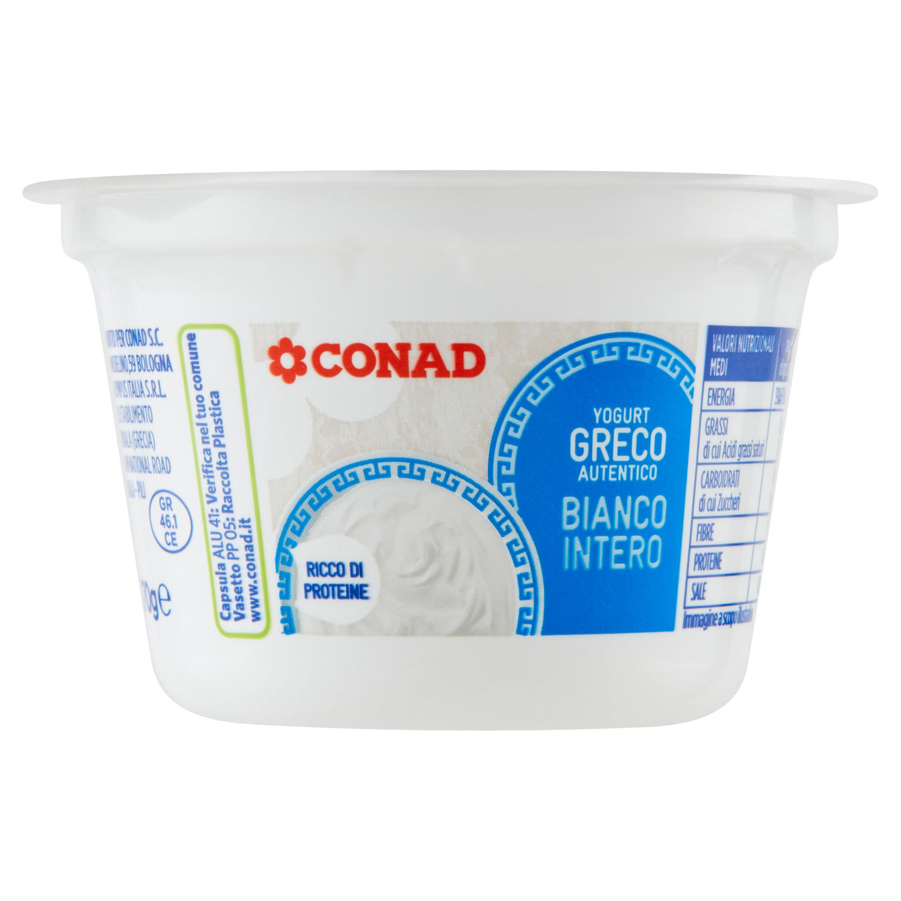 Yogurt Greco Autentico Bianco Intero 170 g Conad