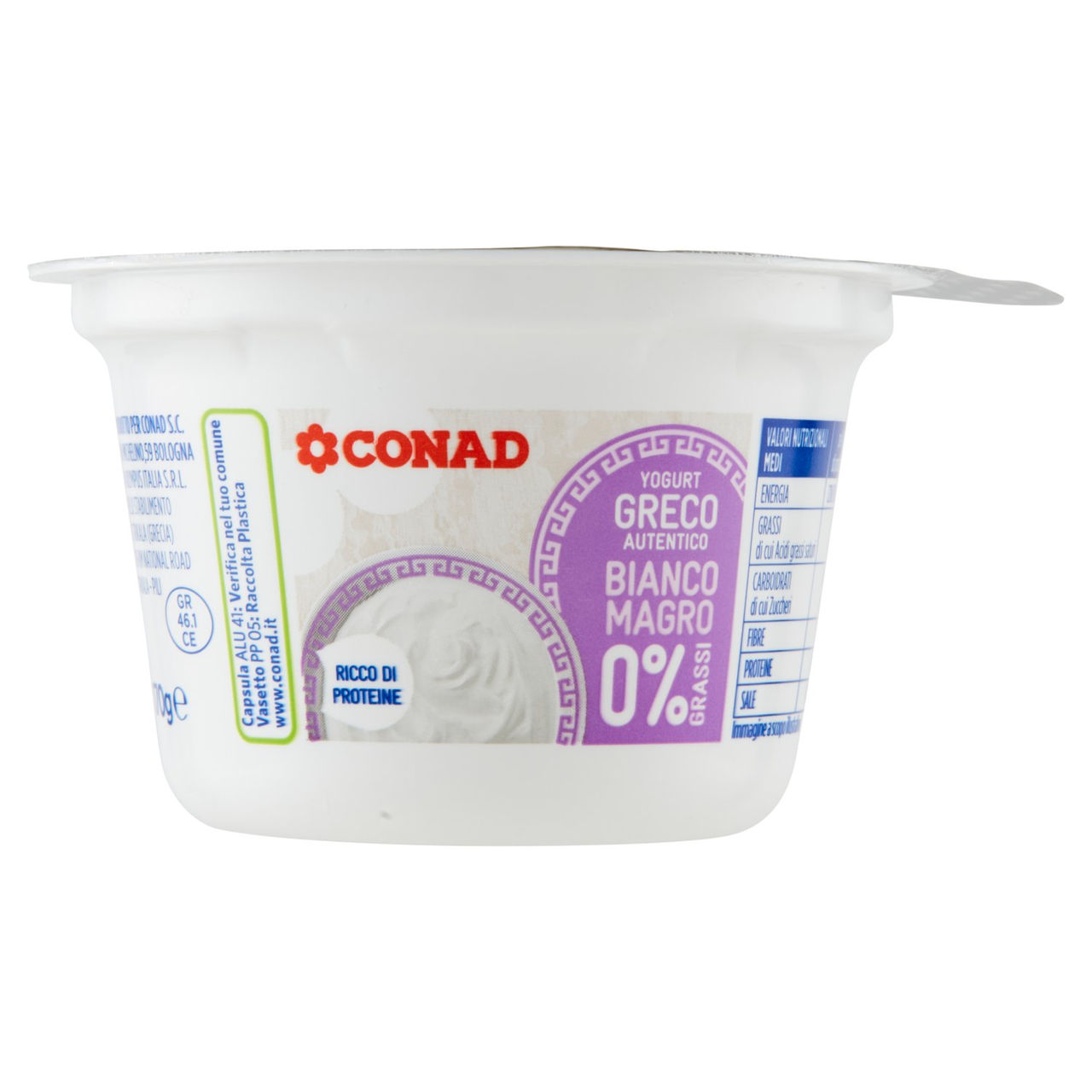 Yogurt Greco Bianco Magro 0% Grassi 170 g Conad