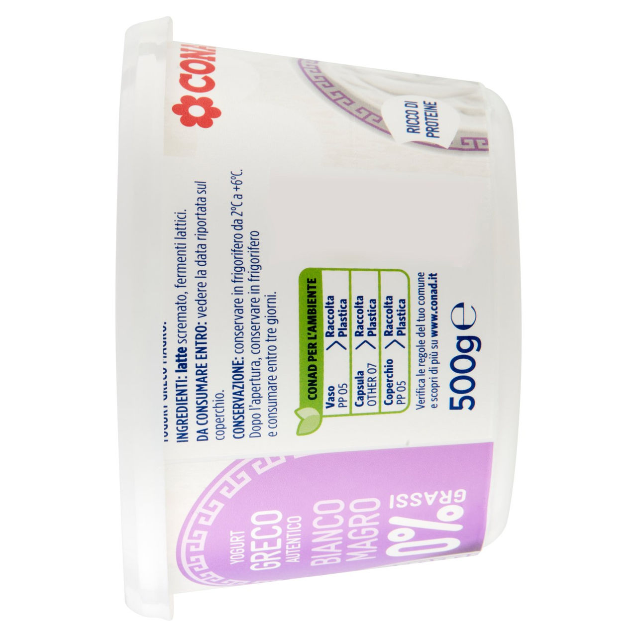 Yogurt Greco Autentico Bianco 0% Grassi  Conad