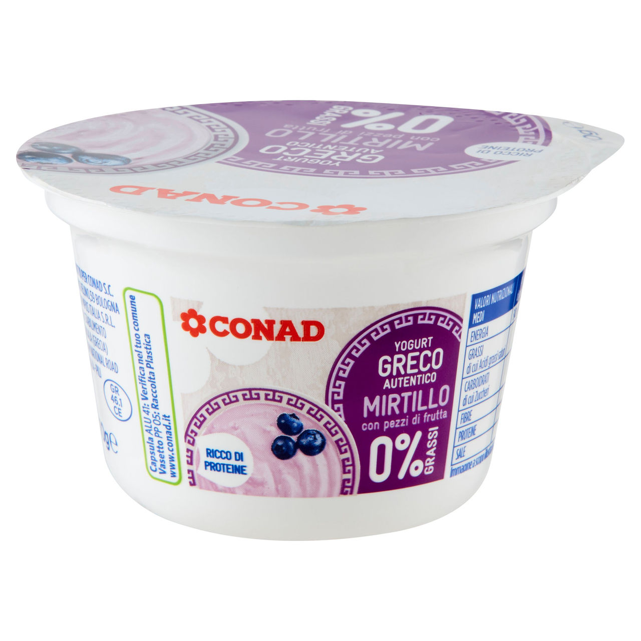 Yogurt Greco Mirtillo 0% di Grassi 170g Conad