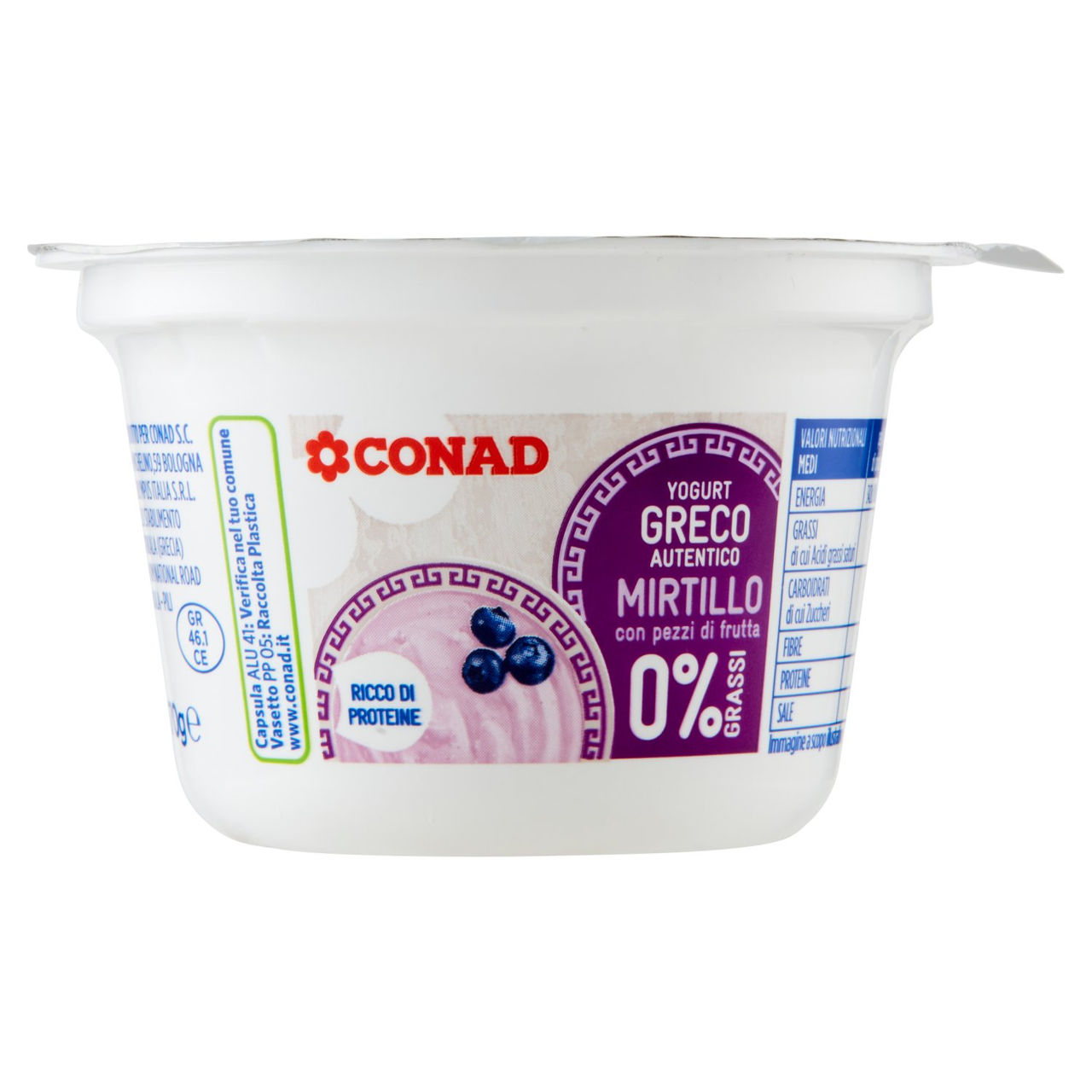 Yogurt Greco Mirtillo 0% di Grassi 170g Conad