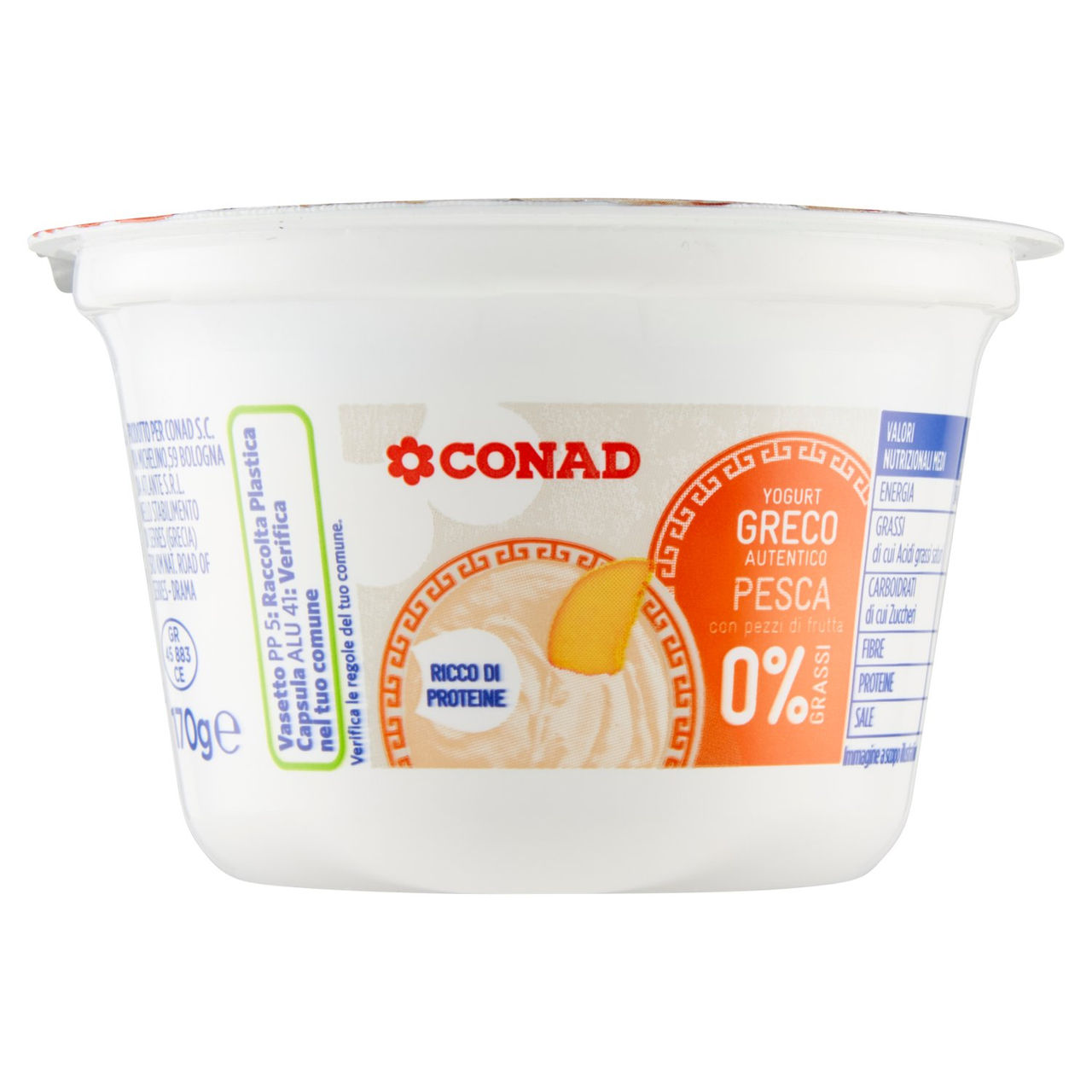 Yogurt Greco Autentico Pesca 0% Grassi 170 g