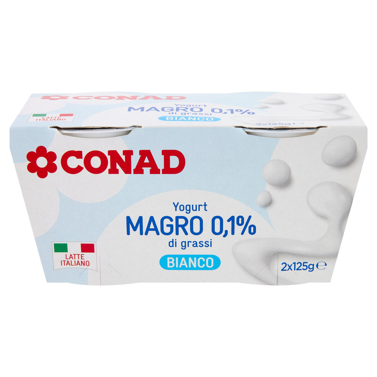 CONAD Yogurt Magro 0,1% di grassi Bianco 2 x 125 g