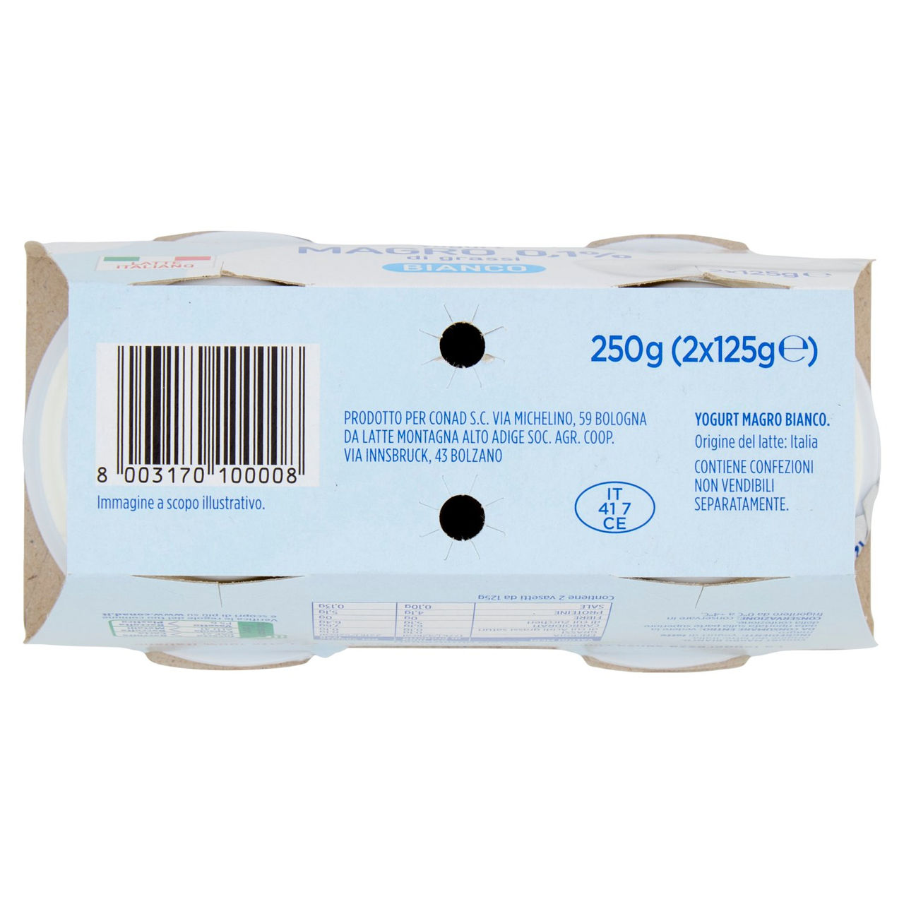 CONAD Yogurt Magro 0,1% di grassi Bianco 2 x 125 g