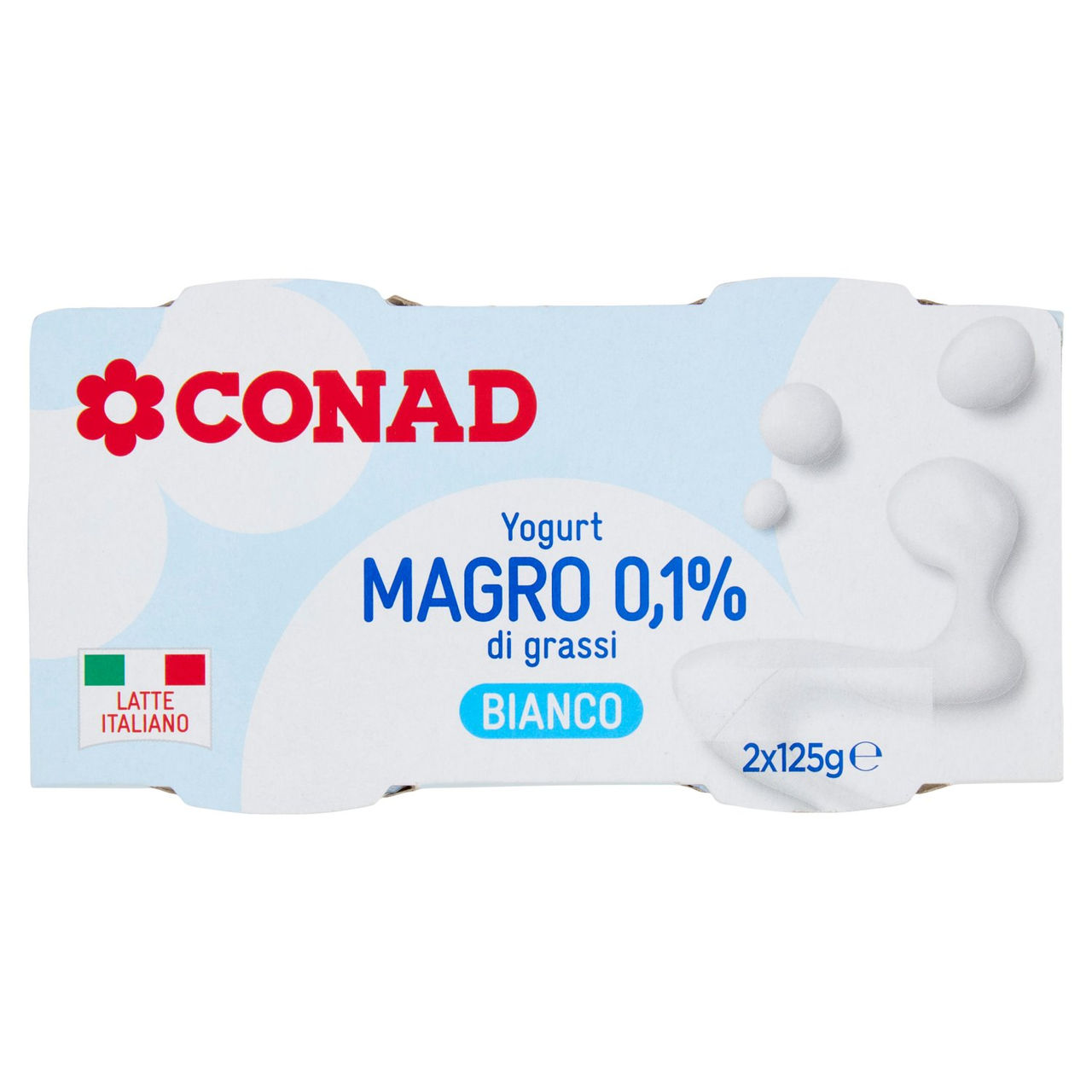 CONAD Yogurt Magro 0,1% di grassi Bianco 2 x 125 g