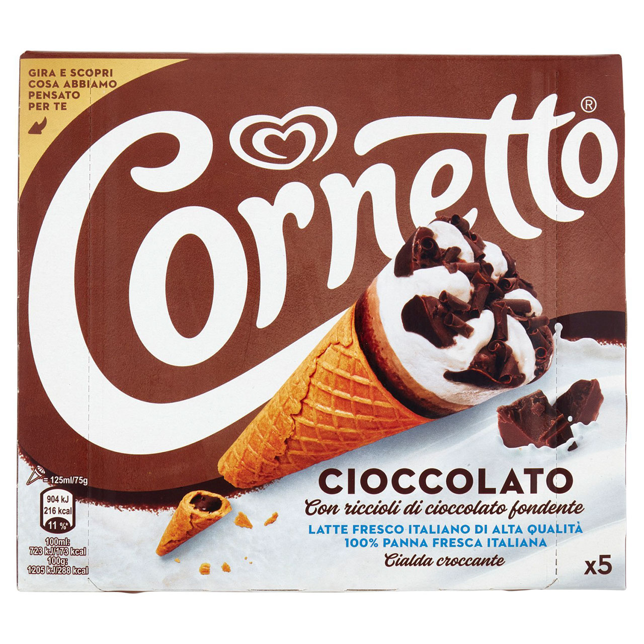 Cornetto Cioccolato 5 x 75 g