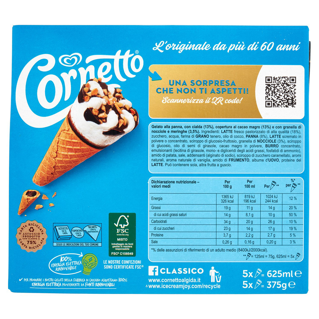 Cornetto Classico 5 x 75 g