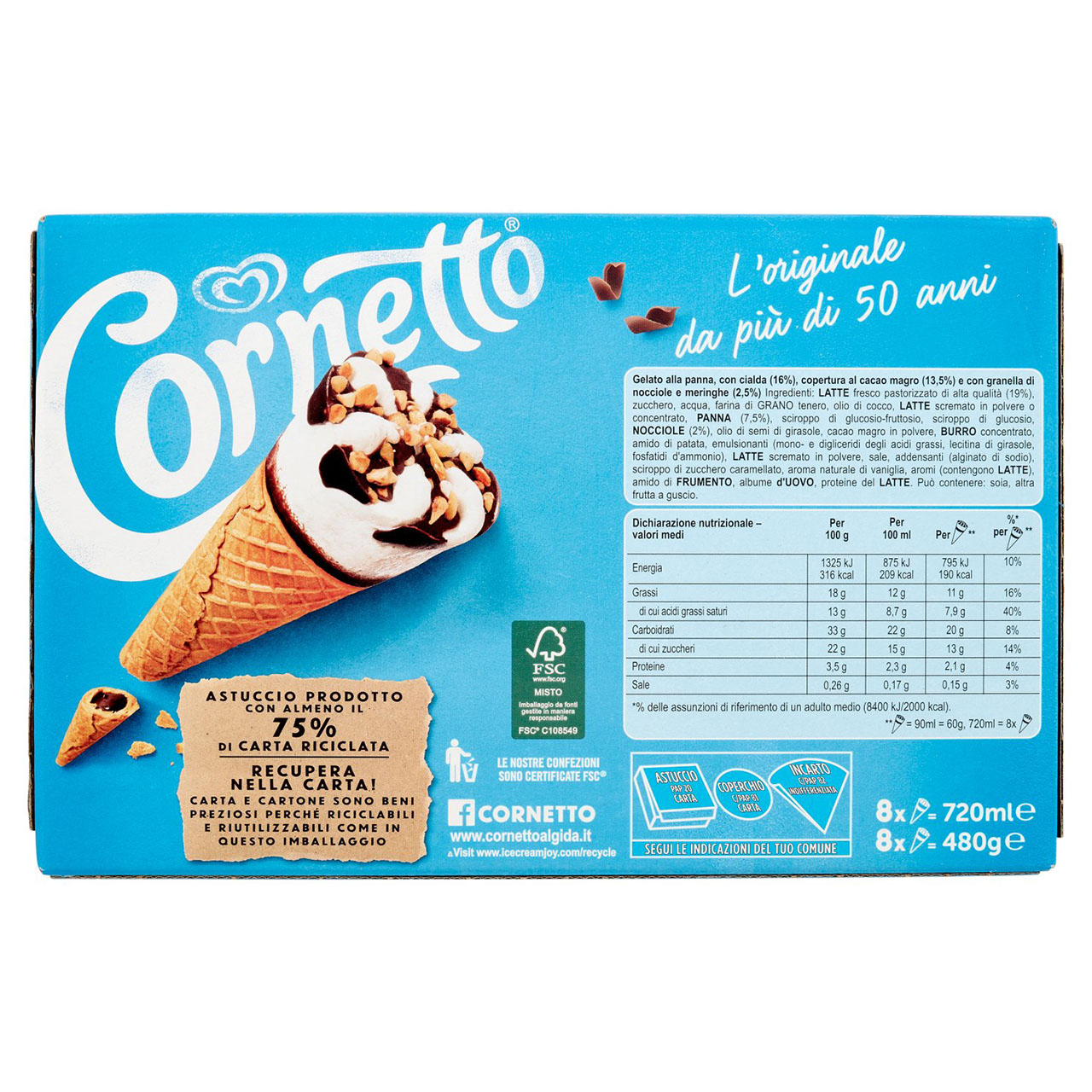 Cornetto Classico 8 x 60 g