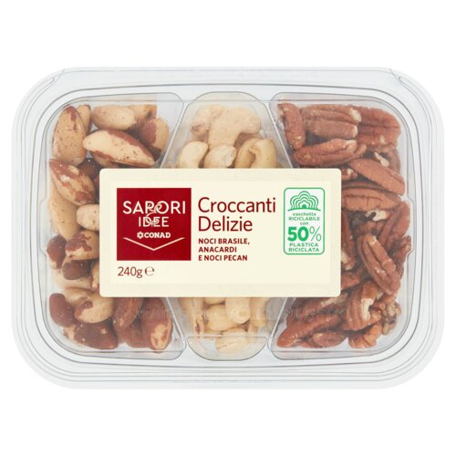 Croccanti Delizie Noci Brasile, Anacardi e Noci Pecan 240 g Sapori & Idee Conad