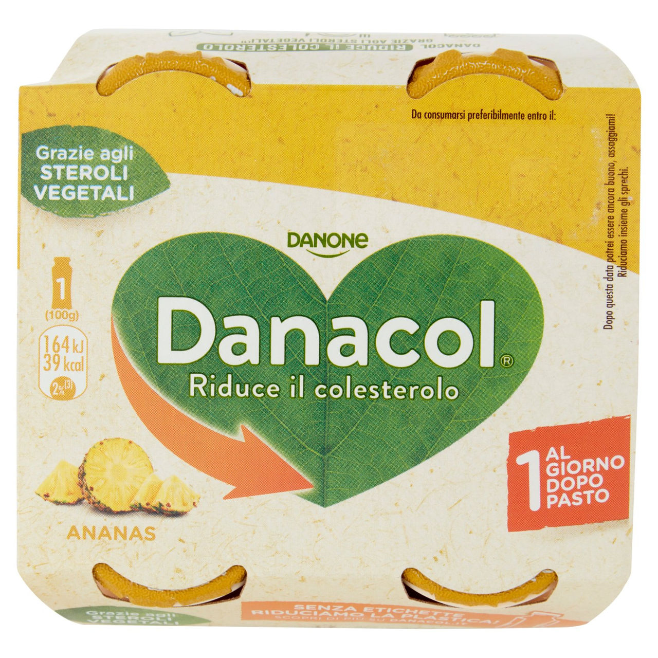 Danacol Ananas 4 x 100 g in vendita online