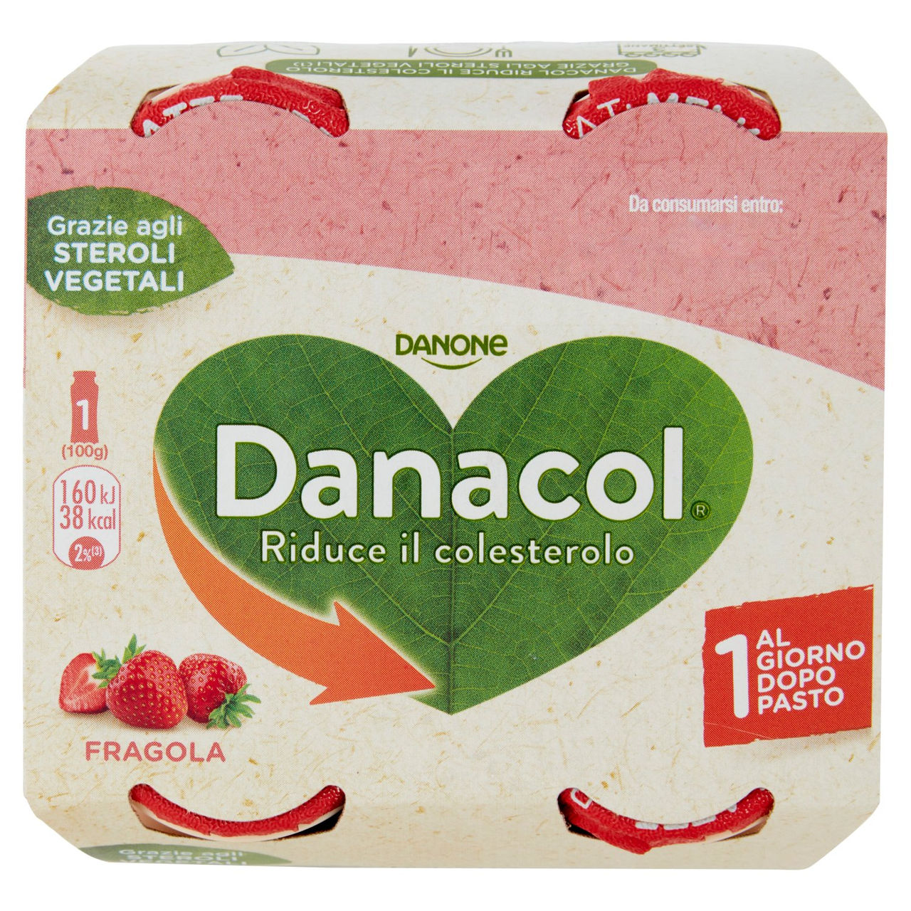 Danacol Fragola 4 x 100 g