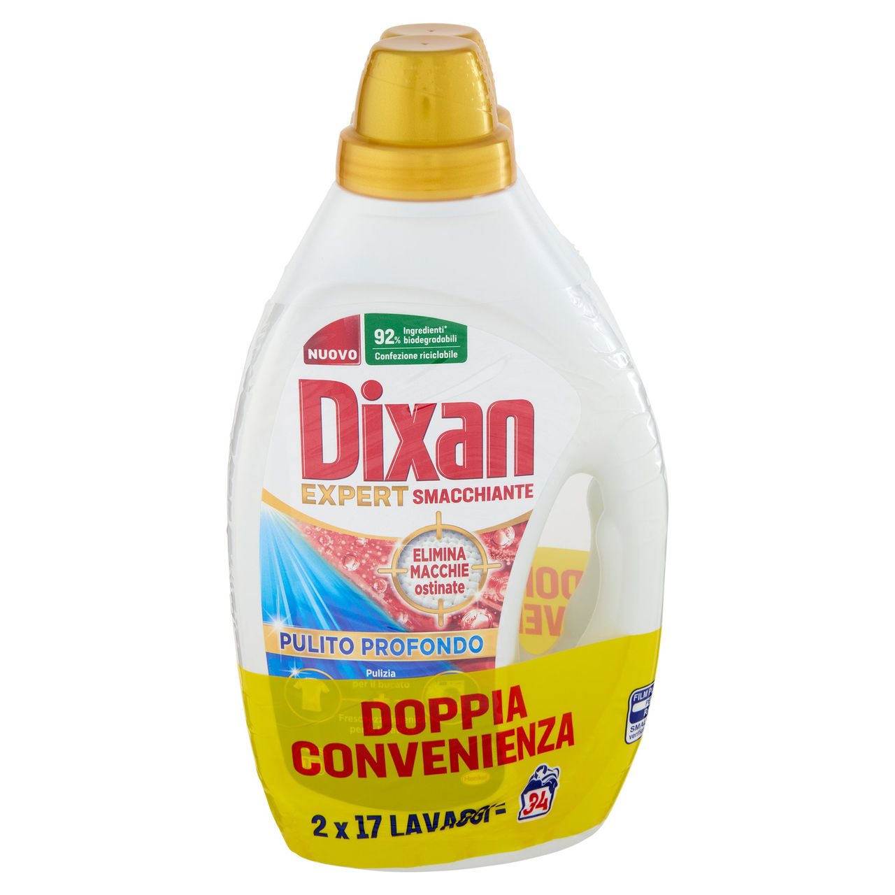 DIXAN Liquido Expert Smacchiante 2x17=34 Lavaggi 2 x 765 ml