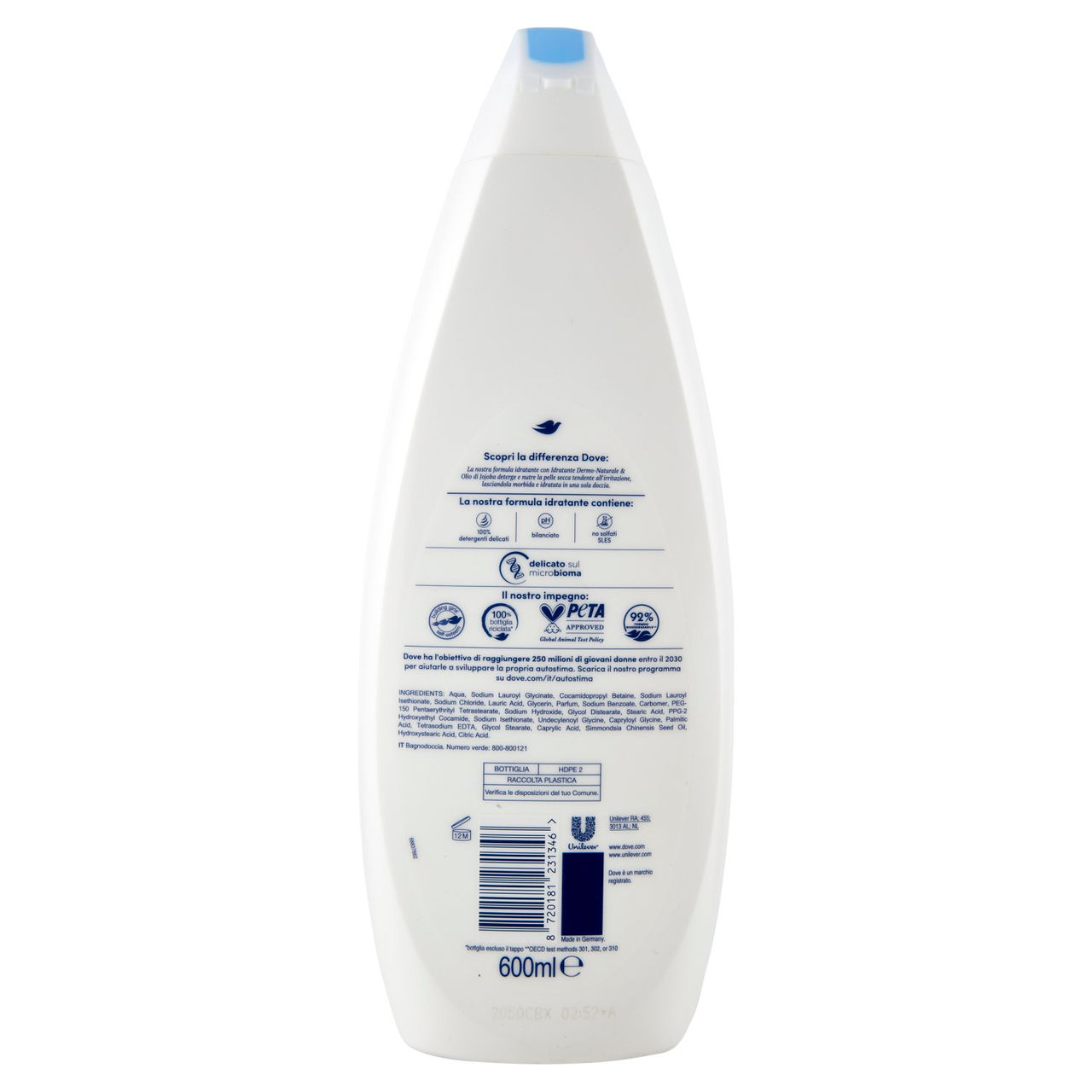 Dove dermo lenitivo Bagnodoccia con olio di jojoba 600 ml