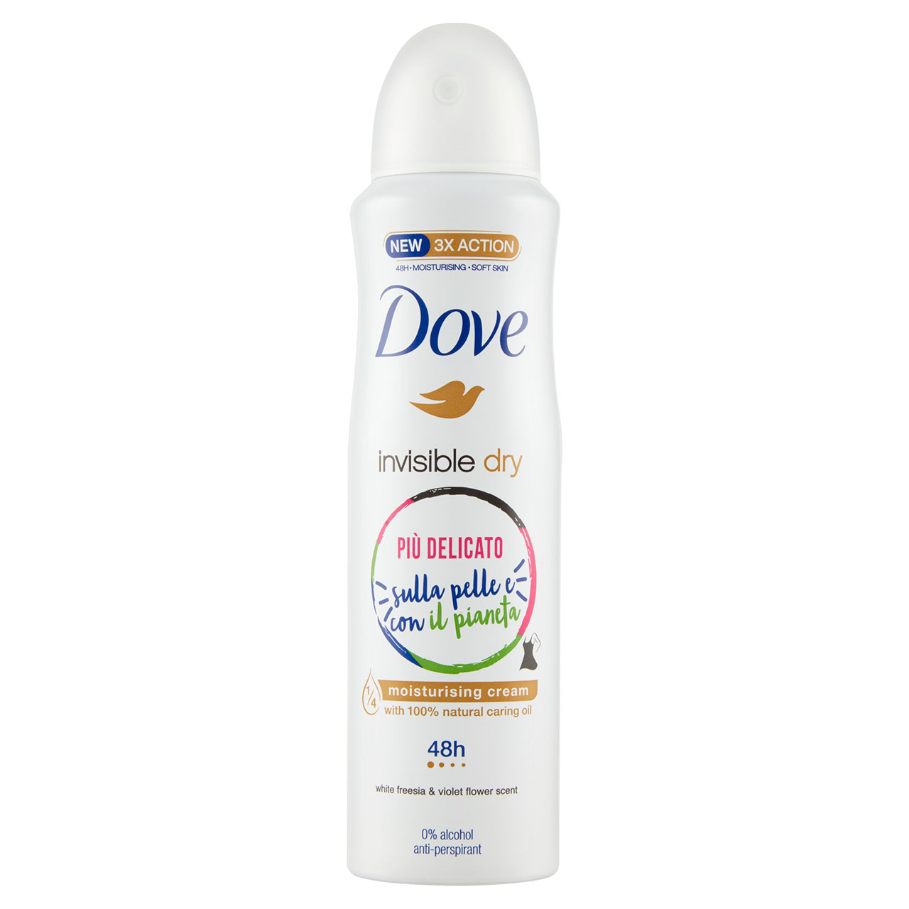 Dove invisible dry white freesia & violet flower scent 150 ml