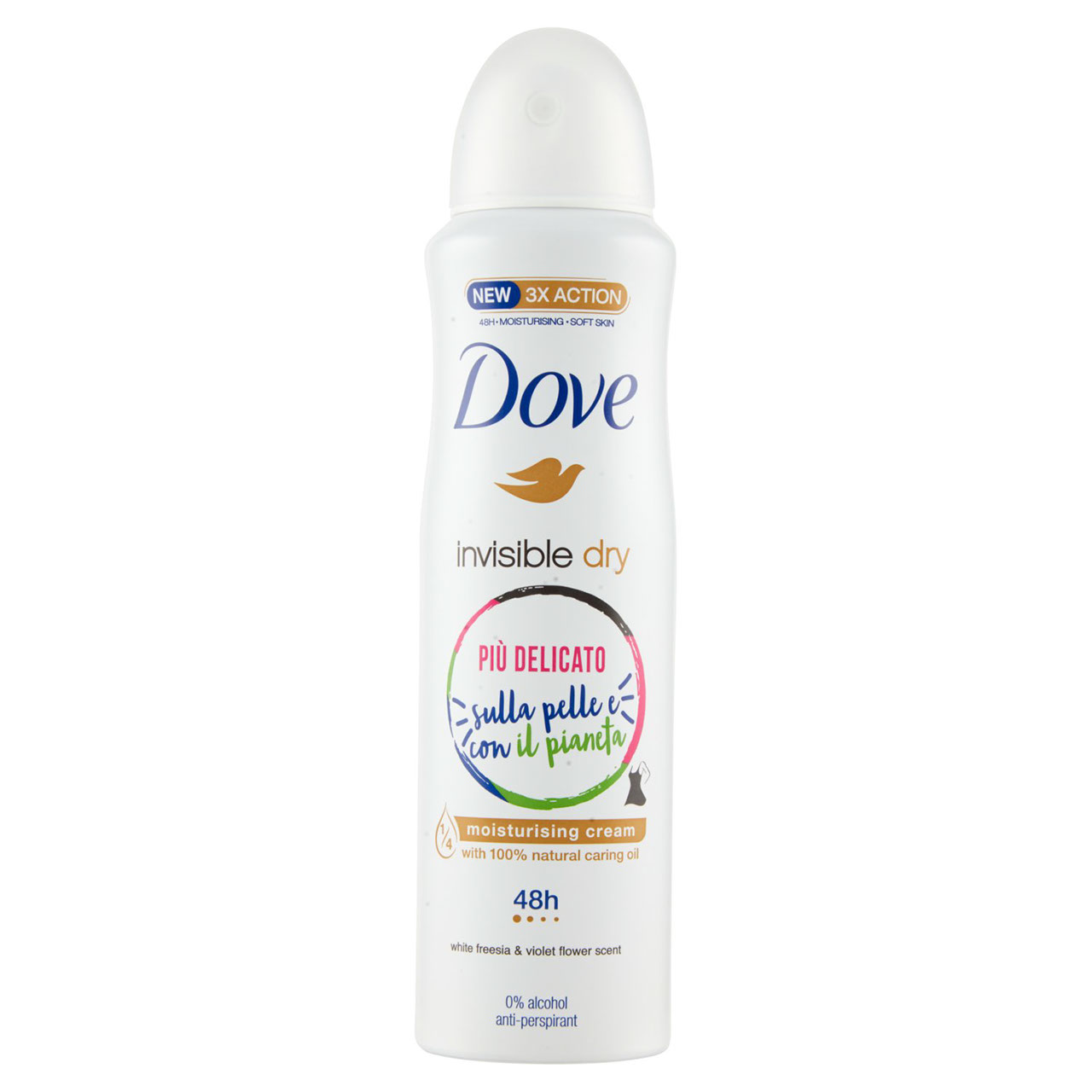 Dove invisible dry white freesia & violet flower scent 150 ml