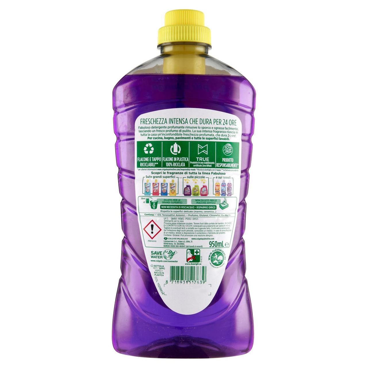 Fabuloso detersivo pavimenti Freschezza Lavanda profumo 24h 950 ml