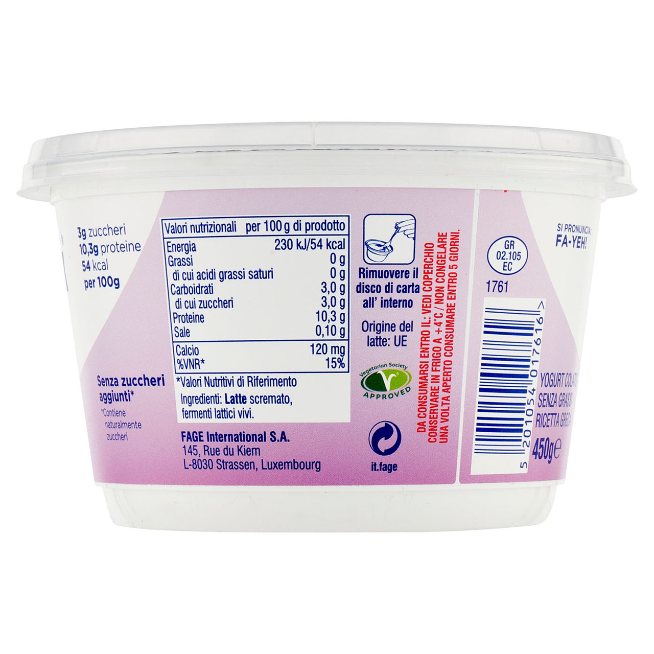 Fage Total 0% Grassi 450 g