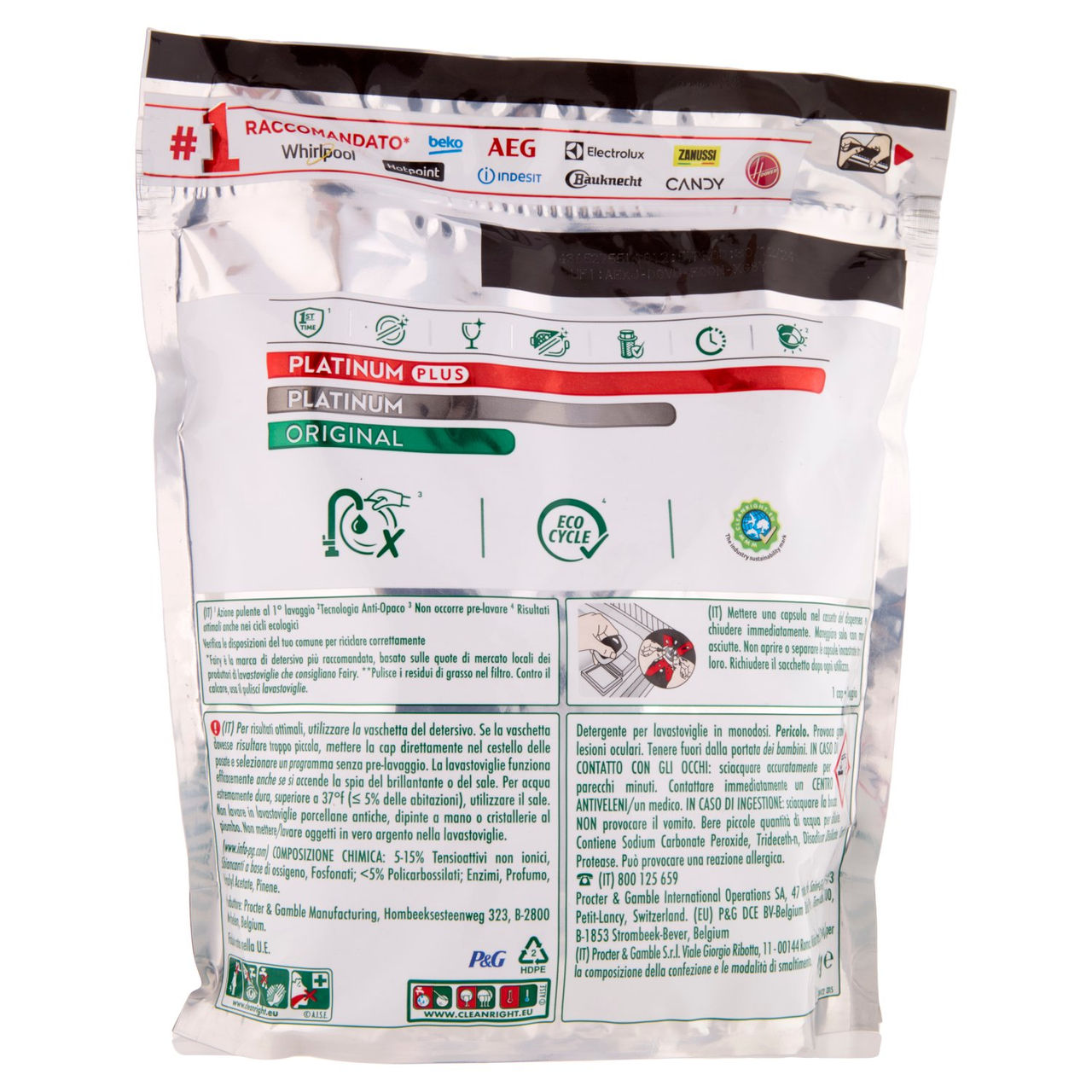 Fairy Pastiglie Lavastoviglie Platinum All in One, Detersivo Piatti Limone, 66 Capsule 983 g