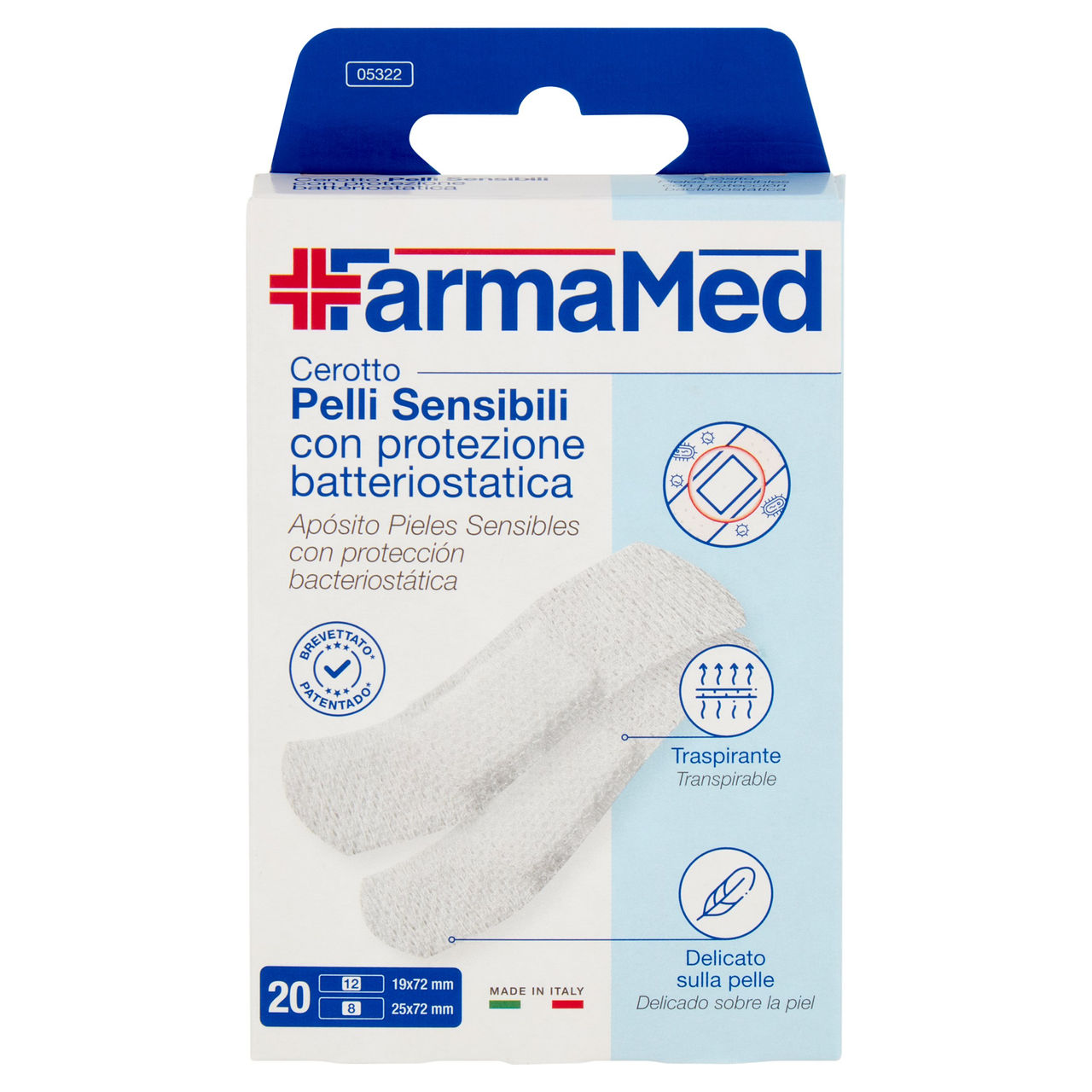 FarmaMed Cerotto Pelli Sensibili con protezione batteriostatica 20 pz