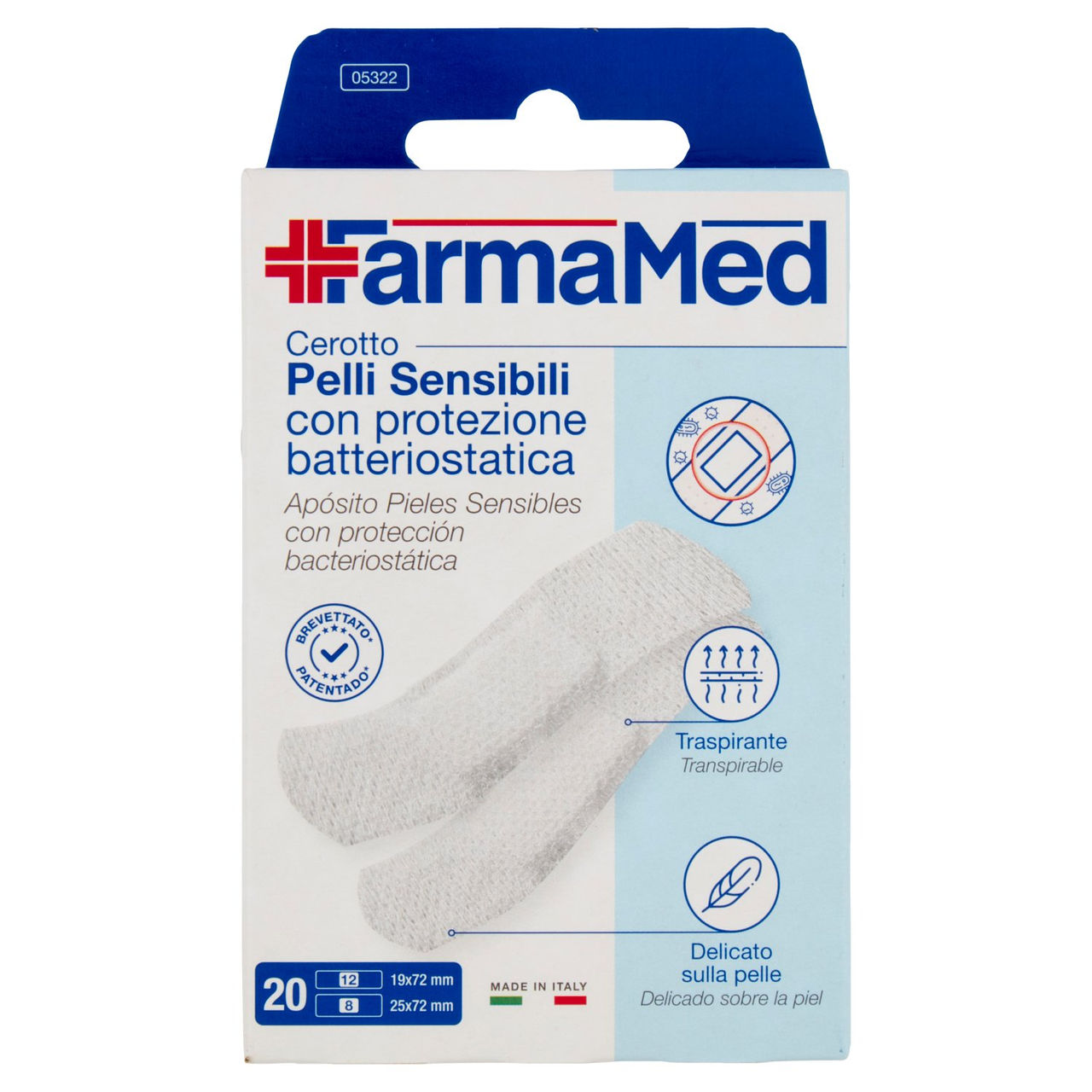 FarmaMed Cerotto Pelli Sensibili con protezione batteriostatica 20 pz