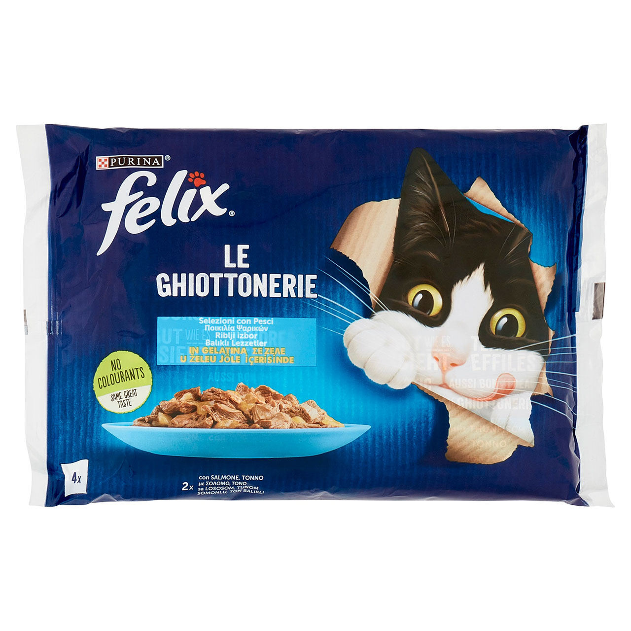 FELIX Le Ghiottonerie Selezioni con Pesci in Gelatina (Salmone & Tonno) 4 x 85 g