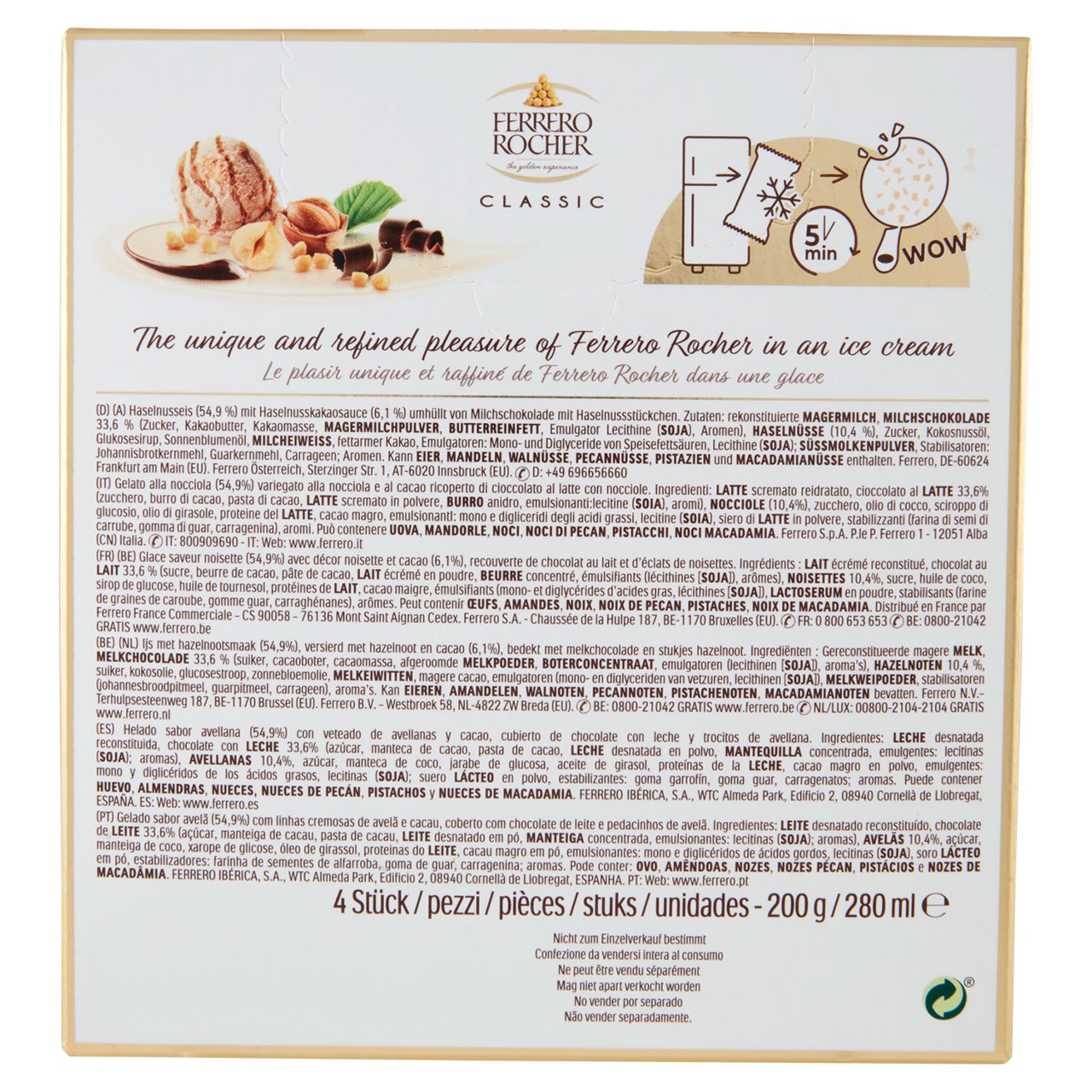 Ferrero Rocher Classic Gelato in vendita online