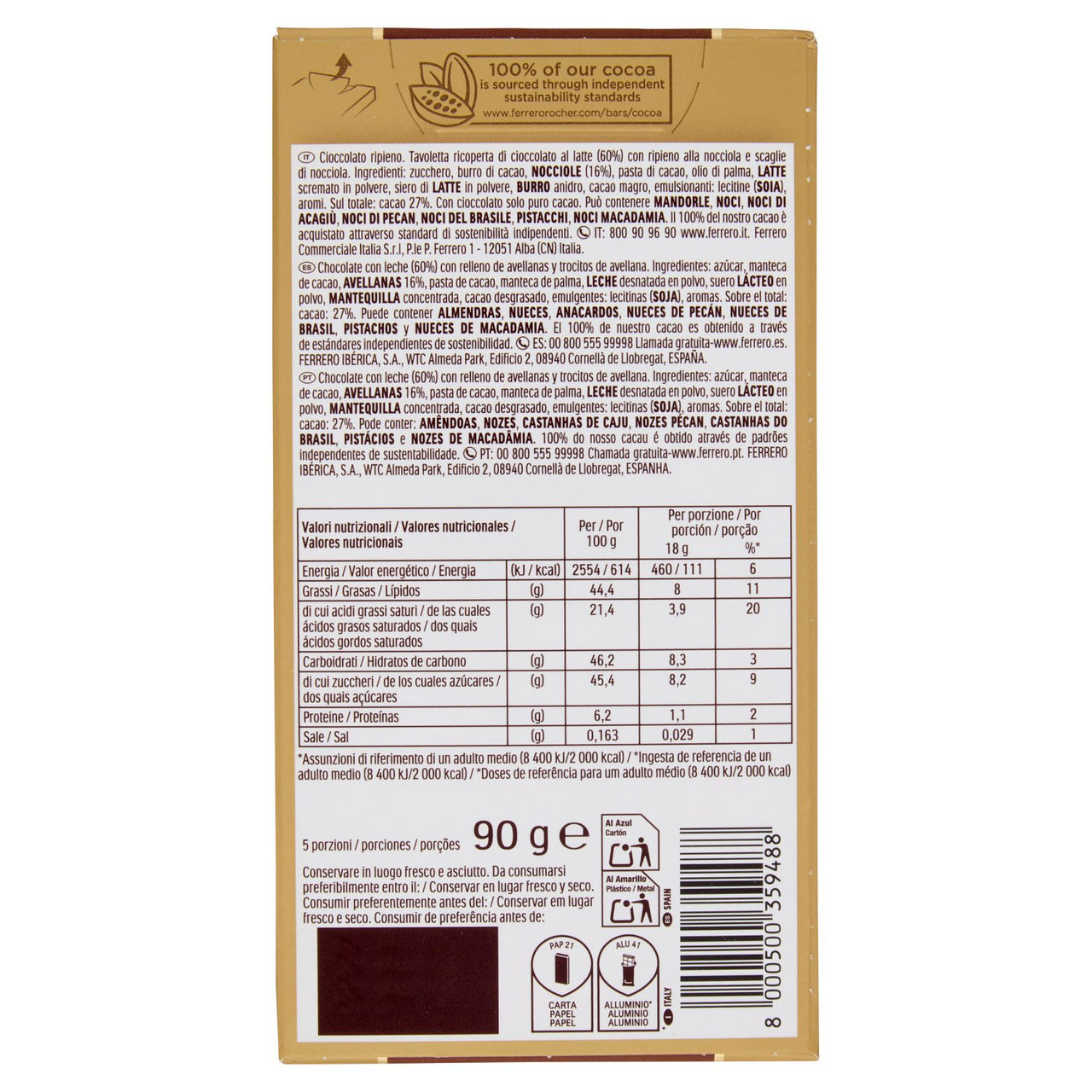 Ferrero Rocher Milk Nocciola 90 g