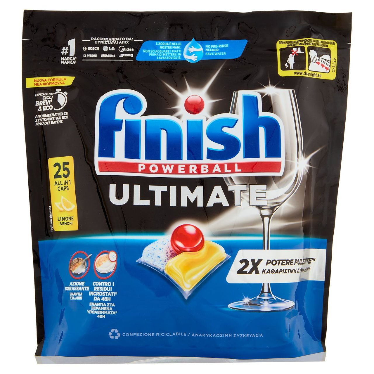 Finish Ultimate Limone pastiglie lavastoviglie 25 lavaggi 322,5 g
