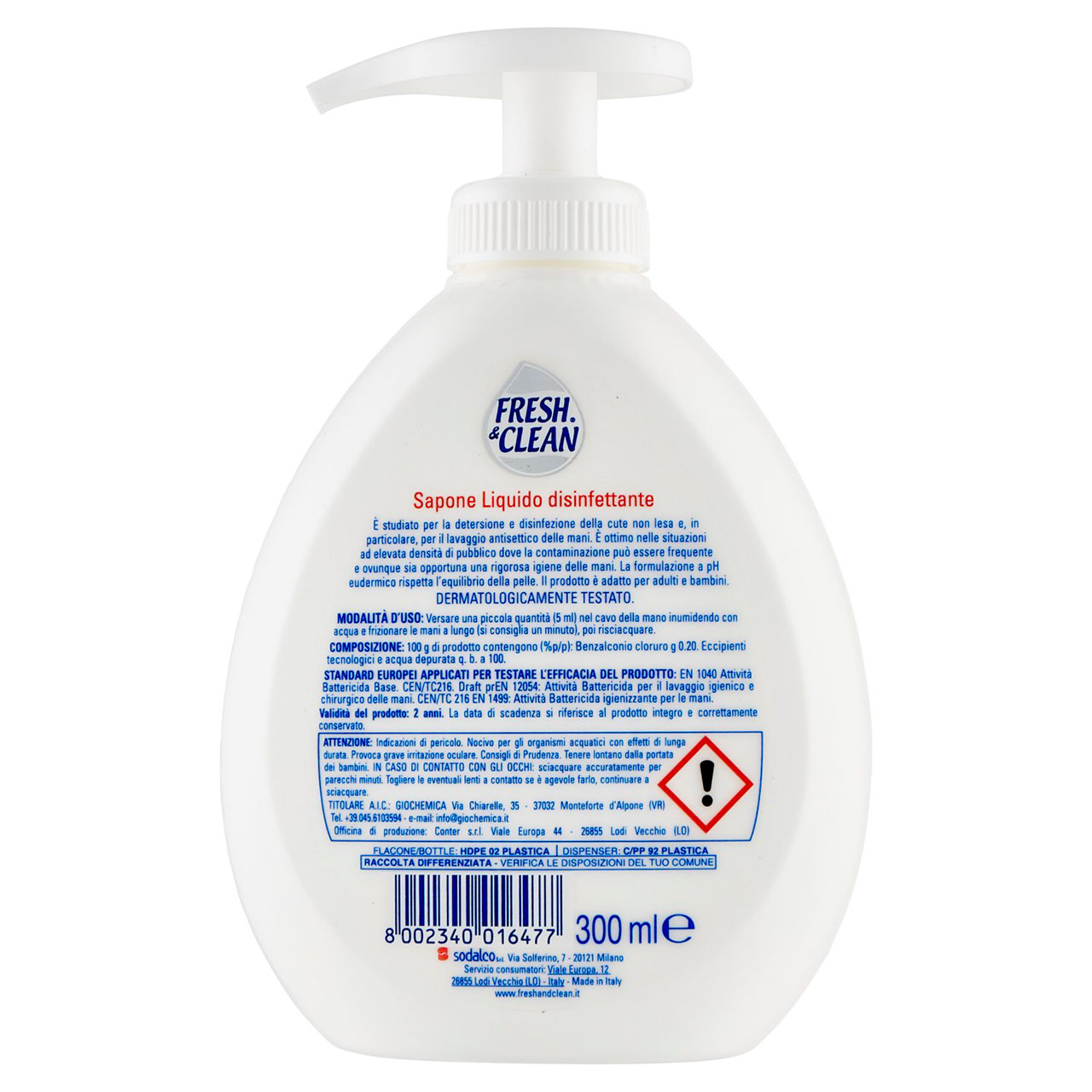 Fresh e Clean Sapone Liquido disinfettante