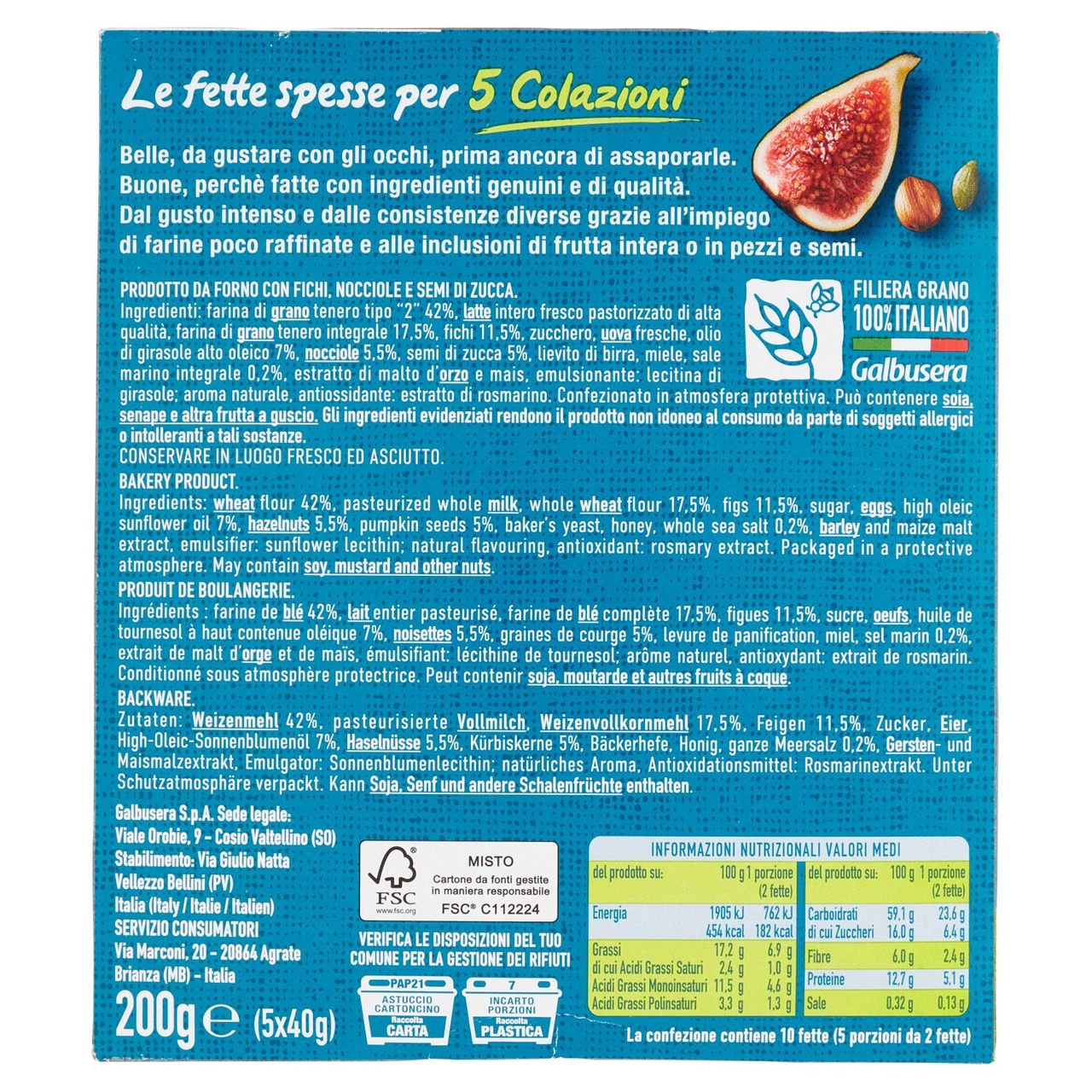 Galbusera BelleBuone Fette spesse con fichi online