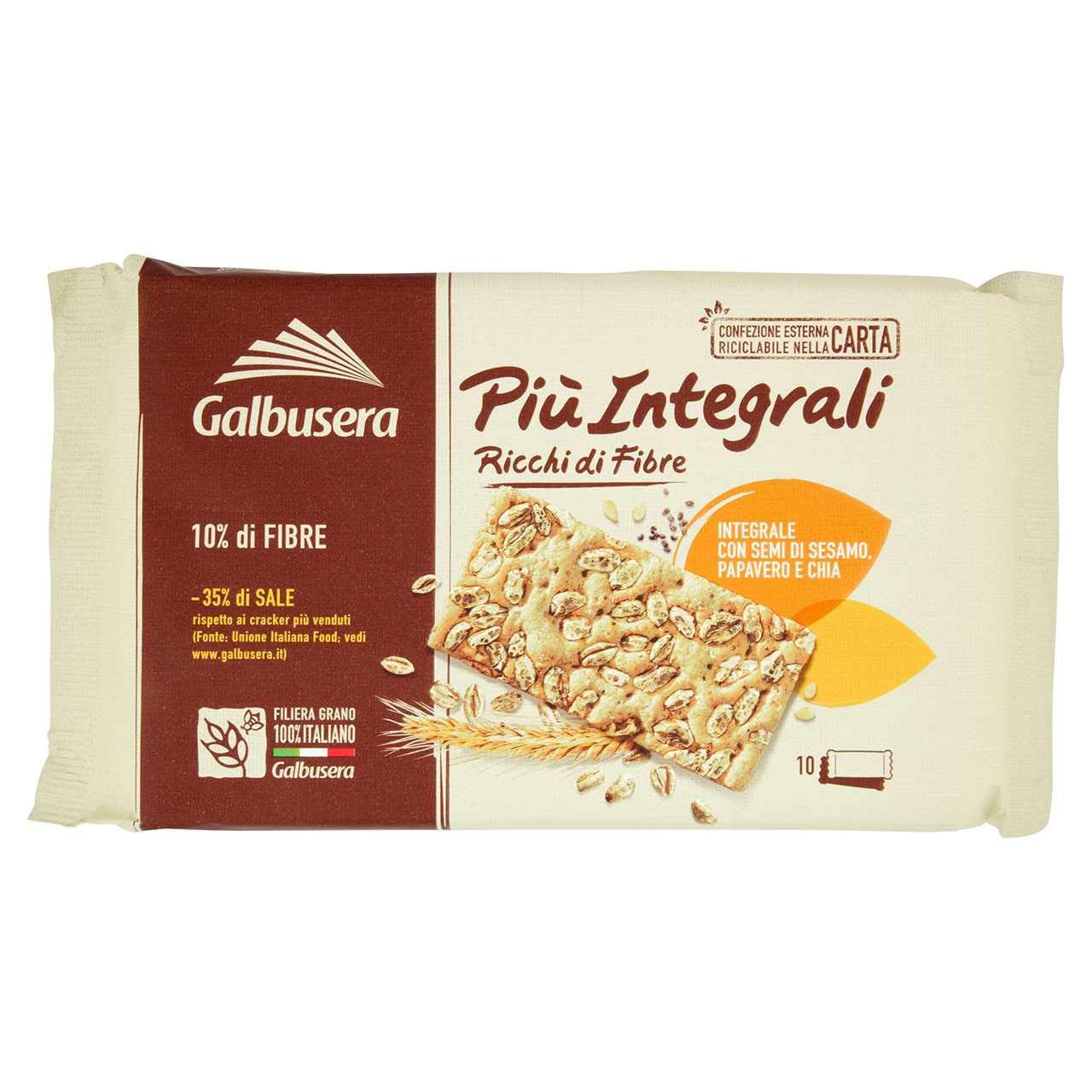 Galbusera Più Integrali Crackers ai 5 cereali