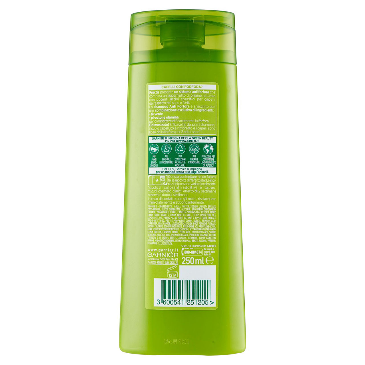 Garnier Shampoo Fructis Antiforfora, Per Capelli Normali, 250 ml