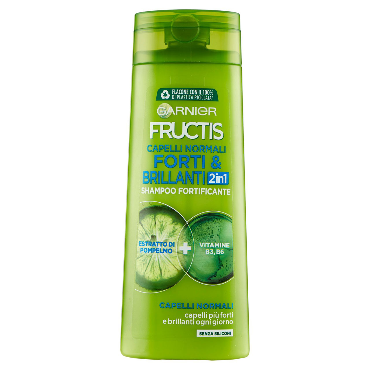 Garnier Shampoo Fructis Capelli Normali 2in1, Capelli Forti e Brillanti, 250 ml