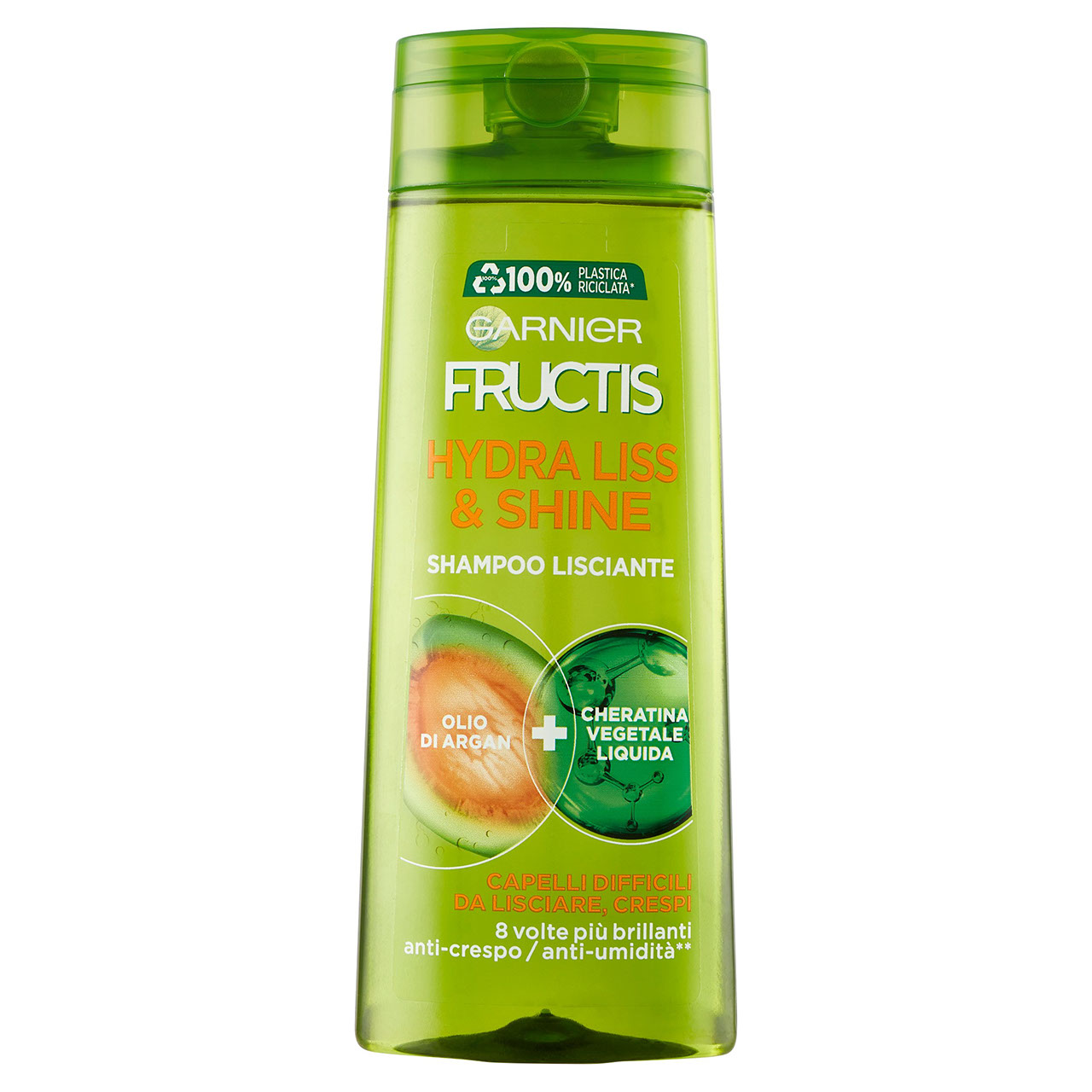 Garnier Shampoo Fructis Hydra Liss & Shine, per Capelli Secchi o Crespi, 250 ml